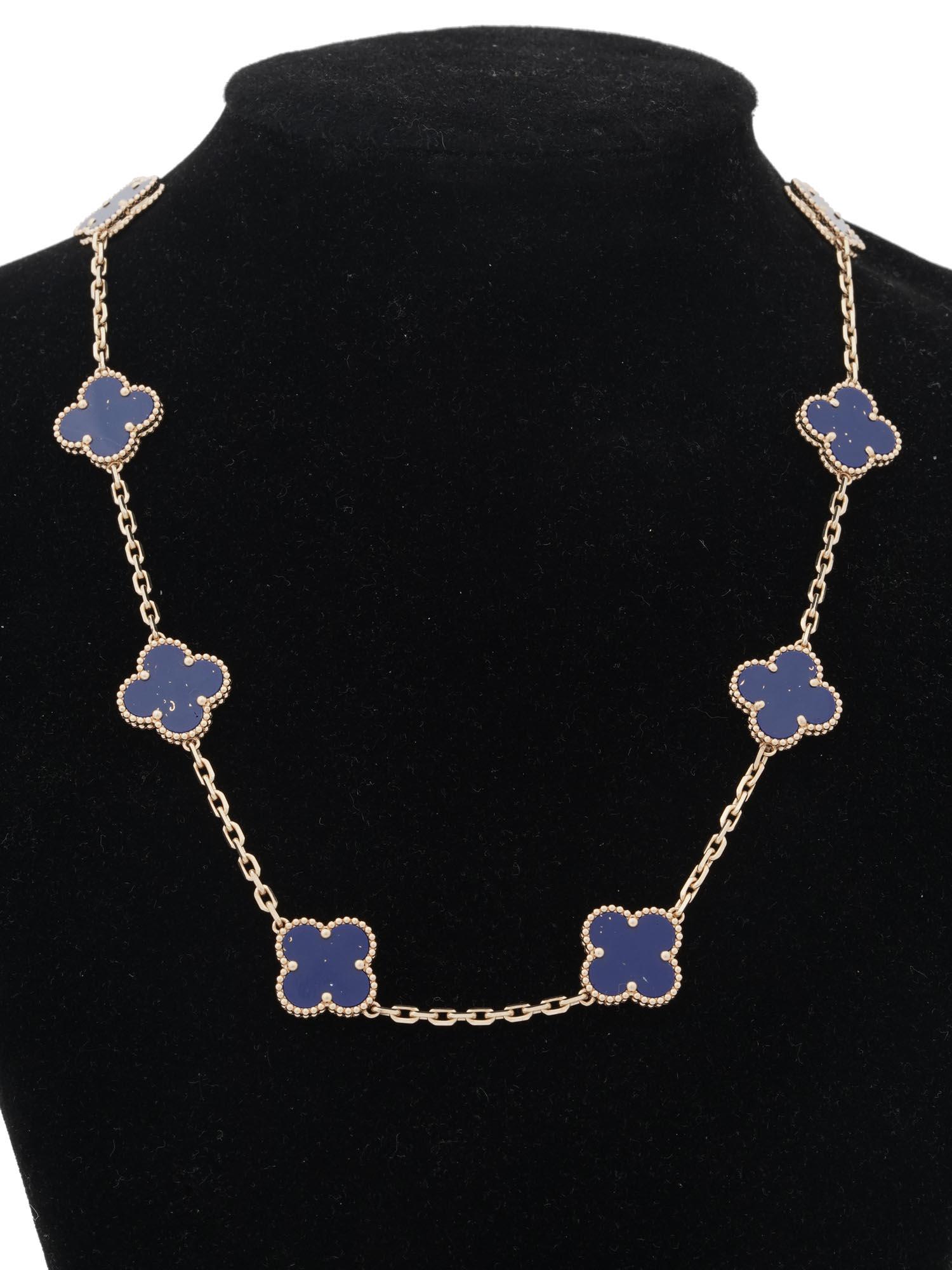 VAN CLEEF ALHAMBRA 18K GOLD ENAMEL NECKLACE (1 of 9)