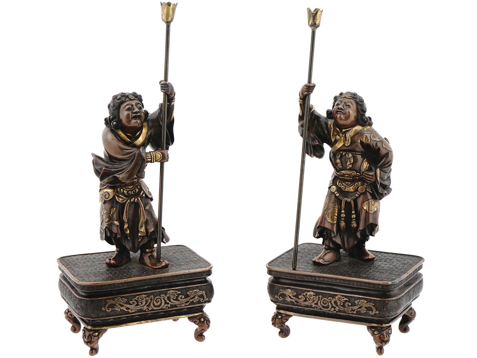 ANTIQUE MEIJI ERA JAPANESE GILT BRONZE SCULPTURES (1 of 7)