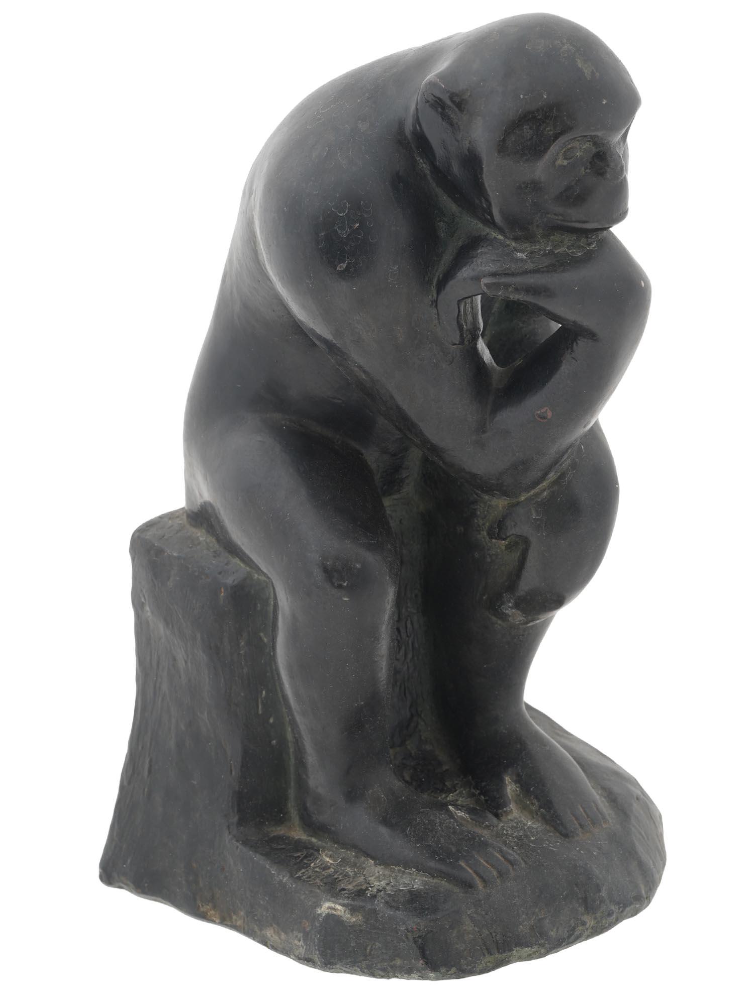 MODERNIST BRONZE SCULPTURE MONKEY BY ADOLF WOLFF (1 of 6)