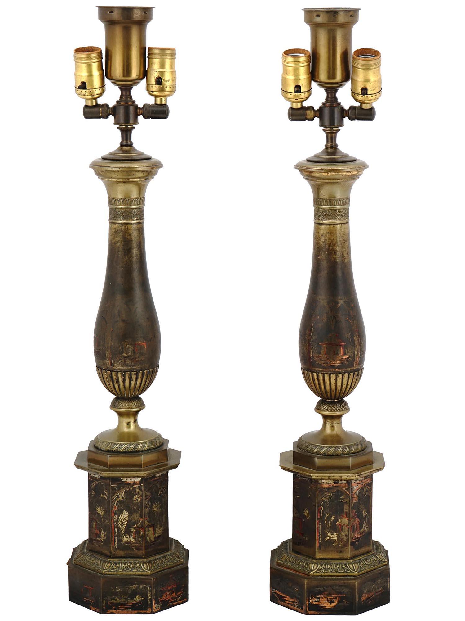 ANTIQUE FRENCH EMPIRE CHINOISERIE DECOR LAMPS (1 of 6)