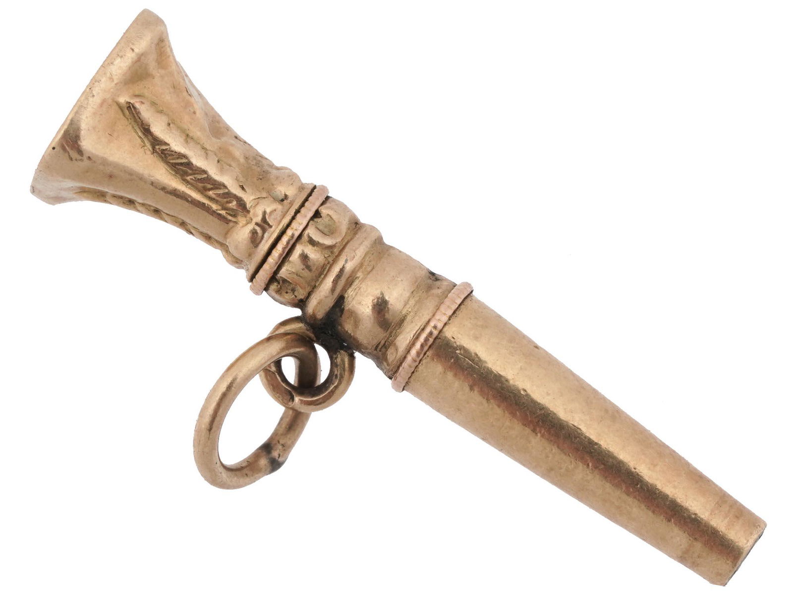 ANTIQUE 14K PINK GOLD POCKET WATCH KEY PENDANT (1 of 4)