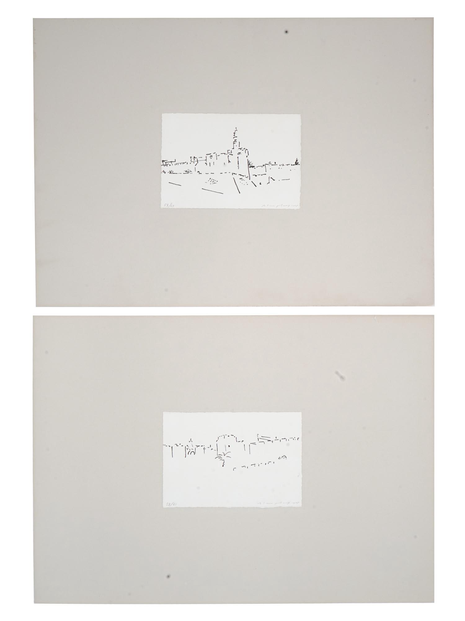 JUDAICA JERUSALEM OLD CITY VIEW LITHOGRAPH SIGNED (1 of 8)