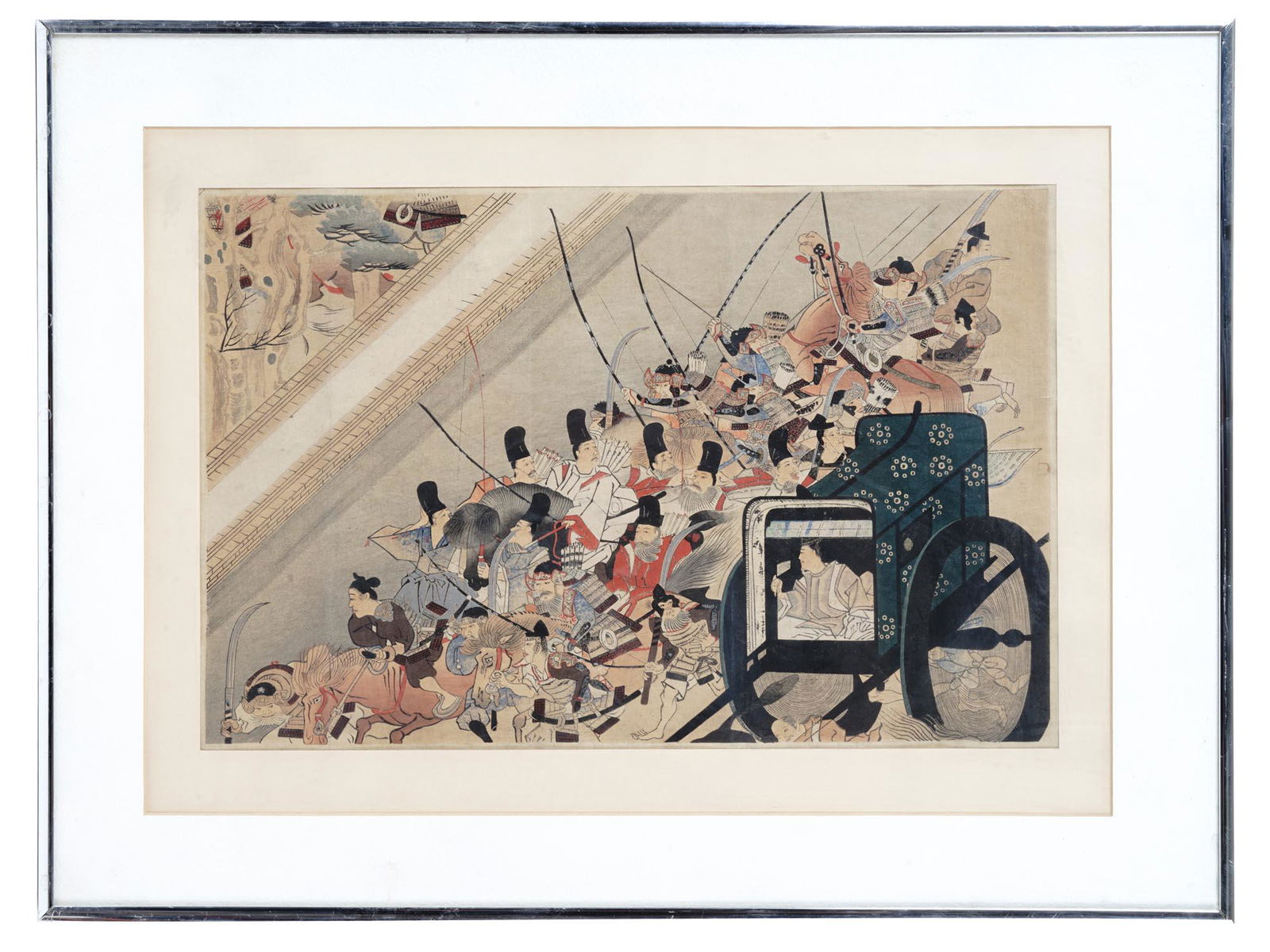 JAPANESE WOODBLOCK OF A MEDIEVAL BATTLE SCENE (1 of 6)