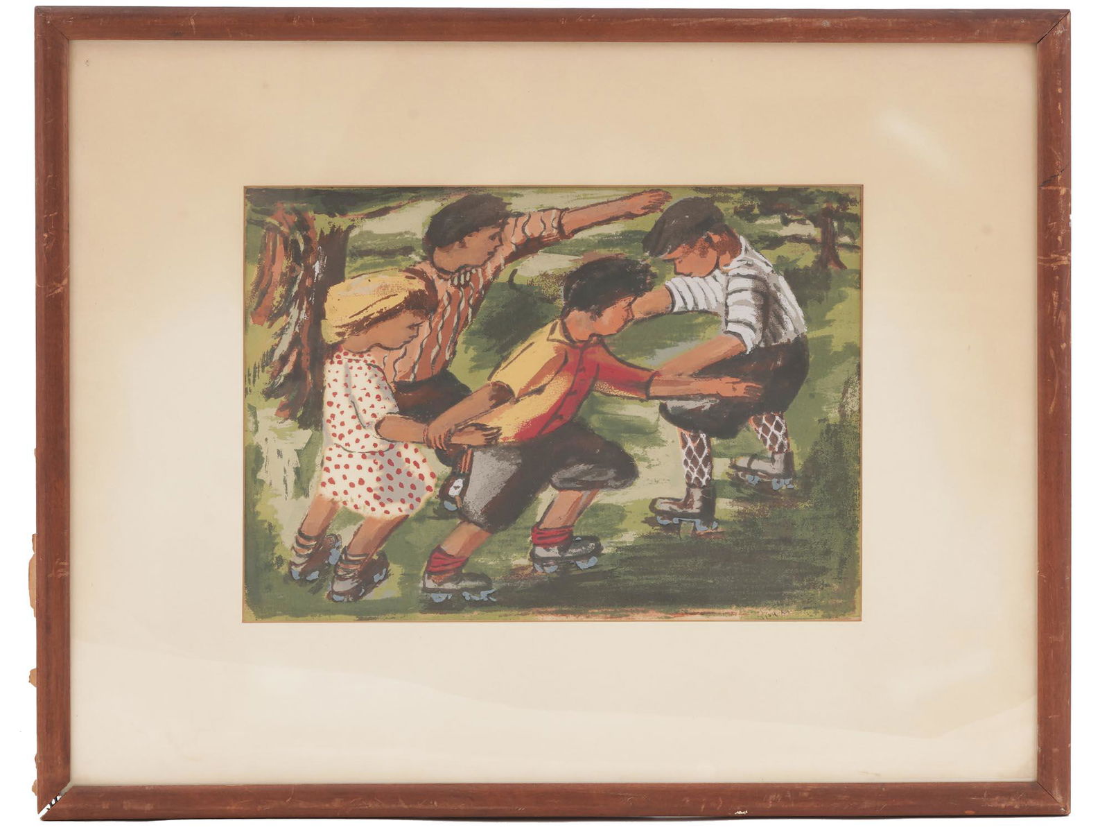 RIVA HELFOND SIGNED SILKSCREEN CHILDREN PLAYING (1 of 4)