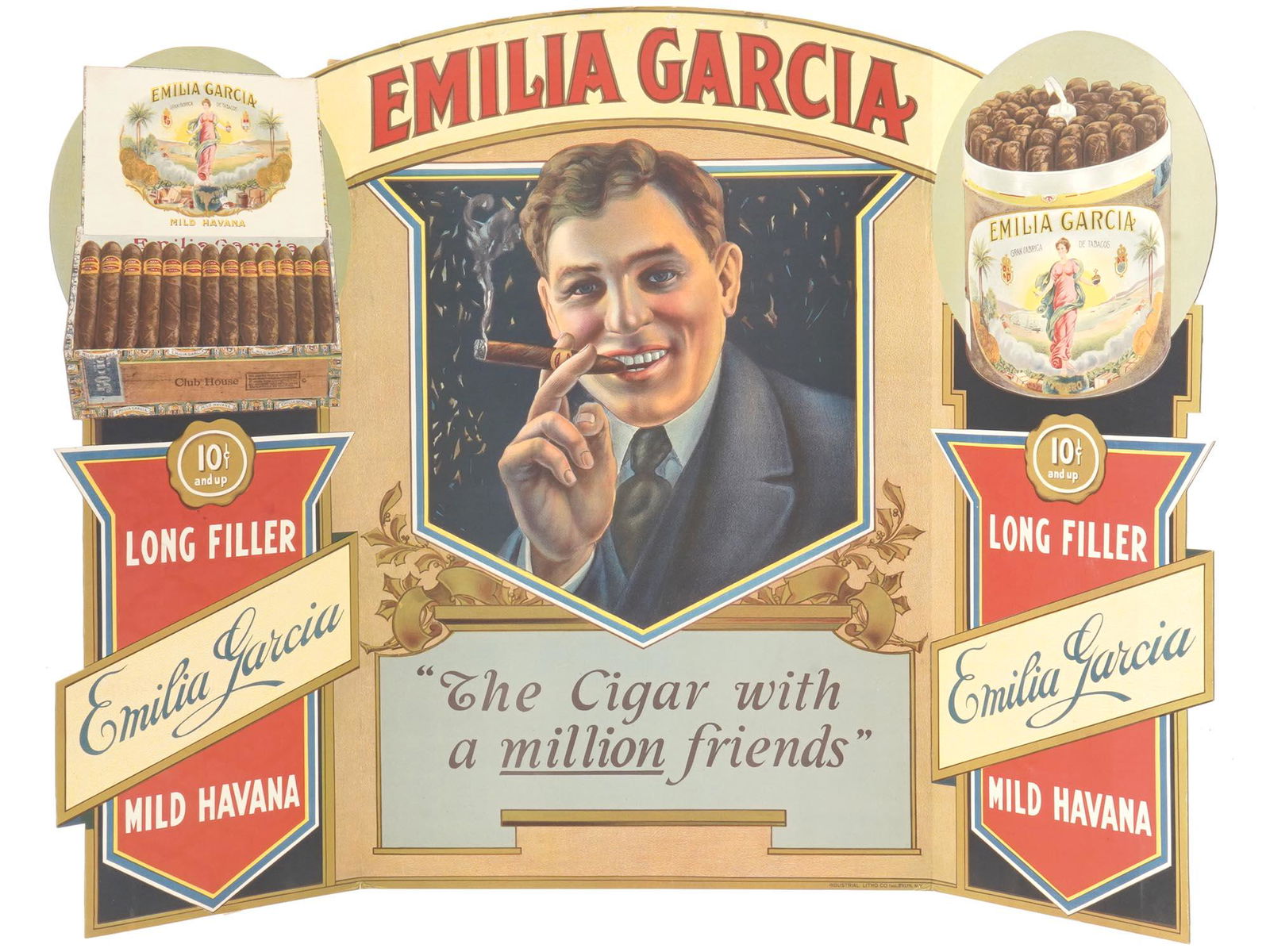 EMILIA GARCIA CIGARS CARDBOARD ADVERTISING SIGN (1 of 2)