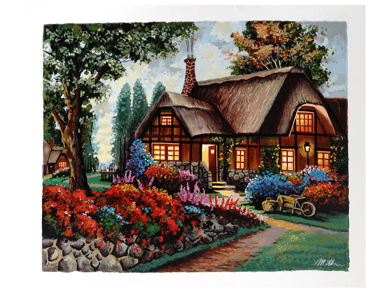 VIEW OF COUNTRY HOUSE SERIGRAPH BY ANATOLY METLAN (1 of 6)