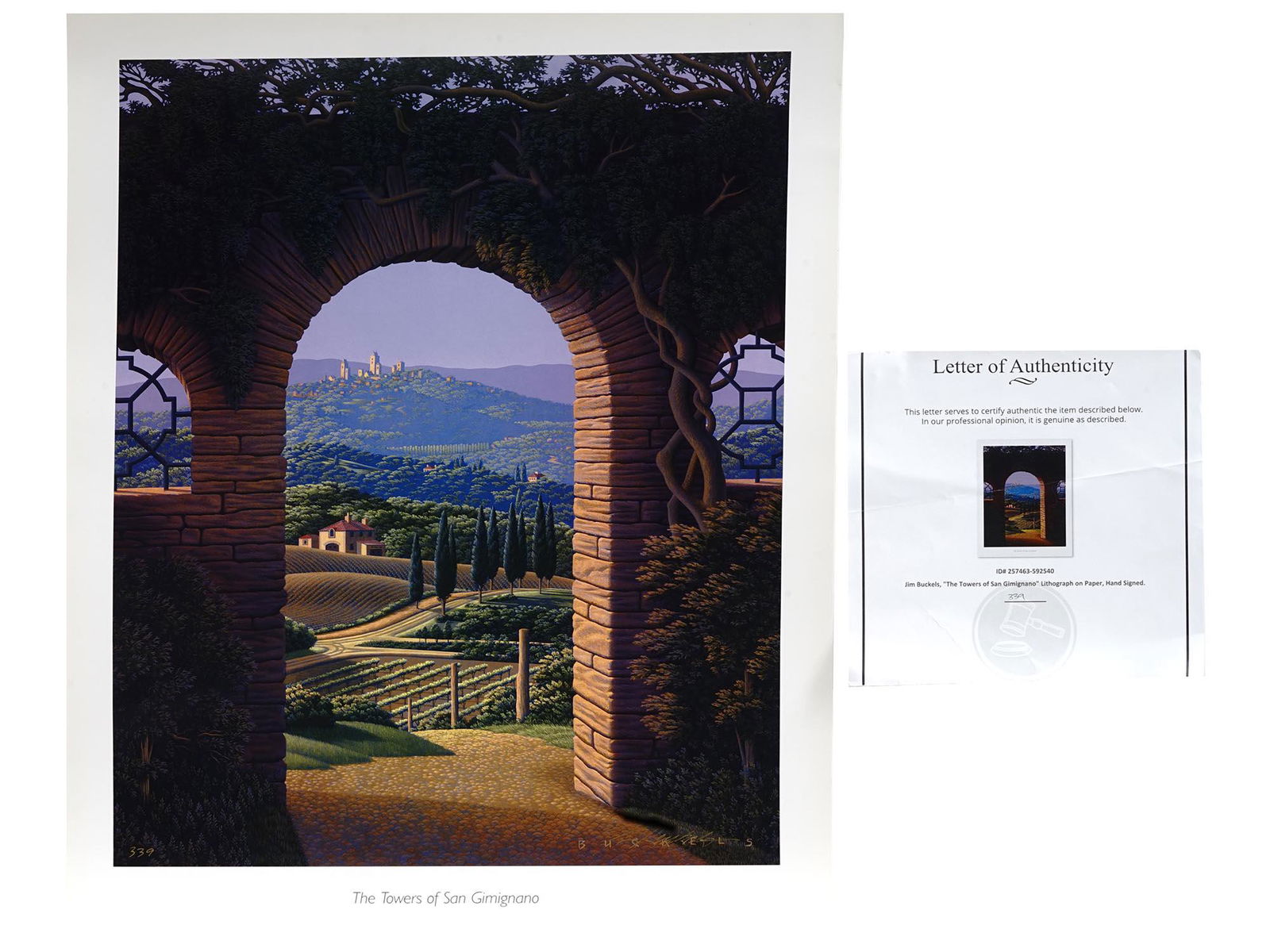 TOWERS OF SAN GIMIGNANO LITHOGRAPH BY JIM BUCKELS (1 of 6)