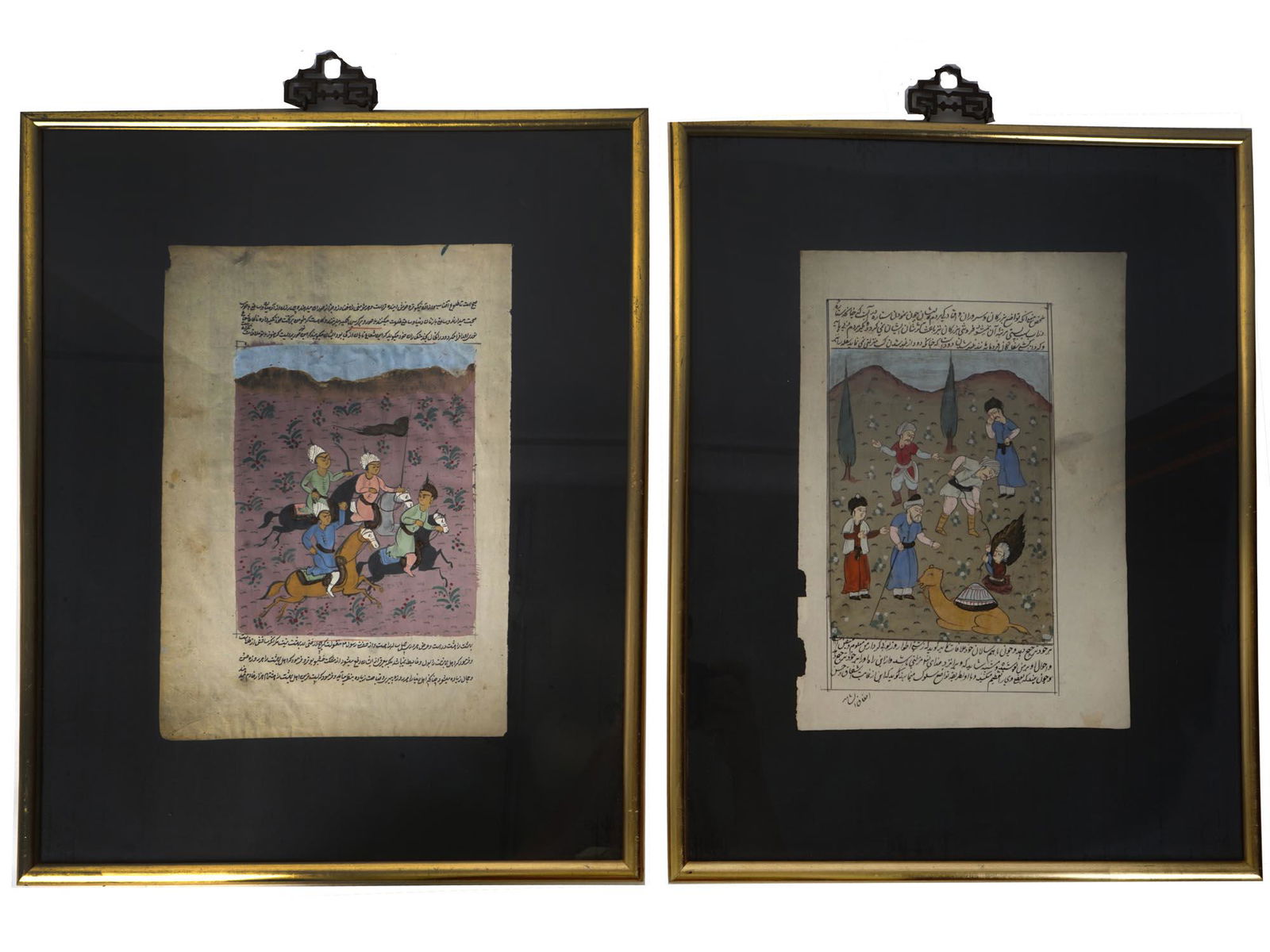 TWO ANTIQUE PERSIAN MINIATURE ILLUSTRATIONS (1 of 9)