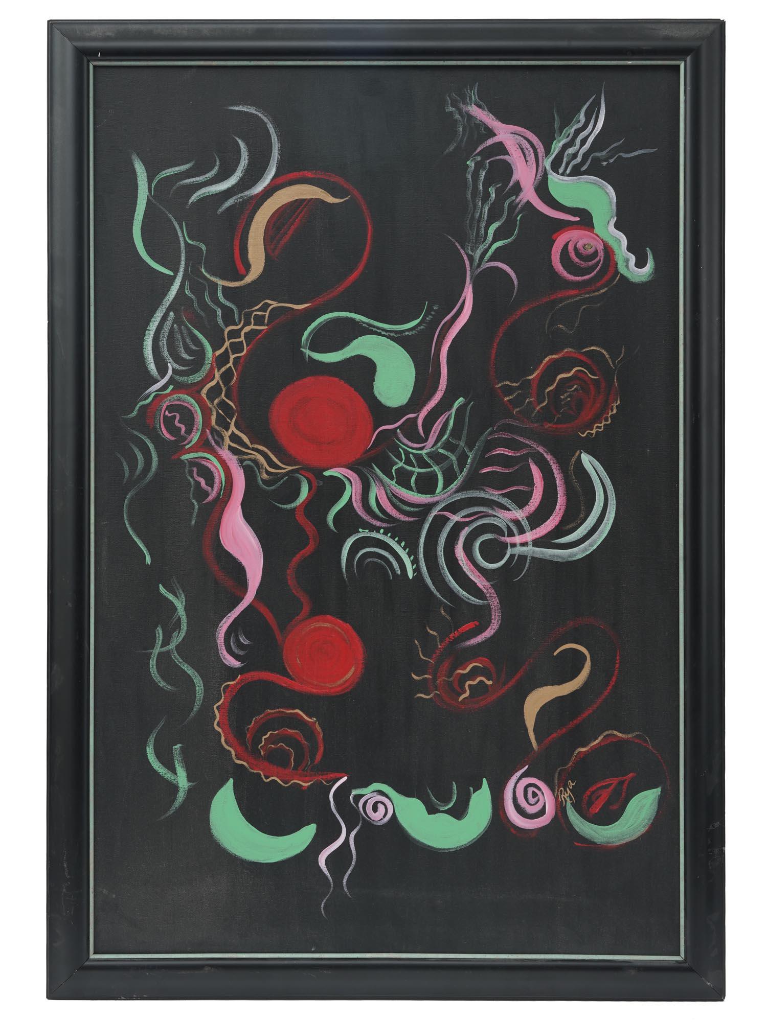 ABSTRACT MODERN COMPOSITION OIL PAINTING FRAMED (1 of 4)