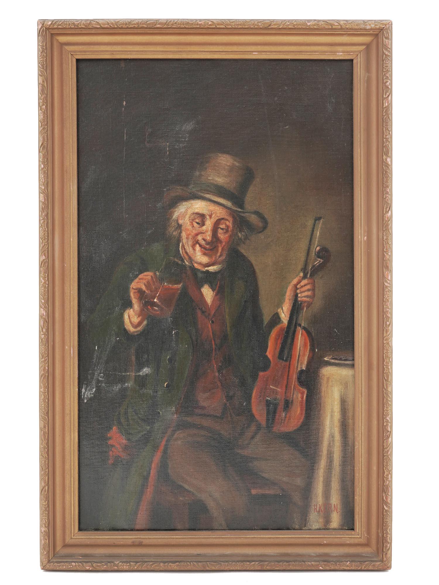 HERMANN KERN ANTIQUE 19 C HUNGARIAN OIL PAINTING (1 of 4)