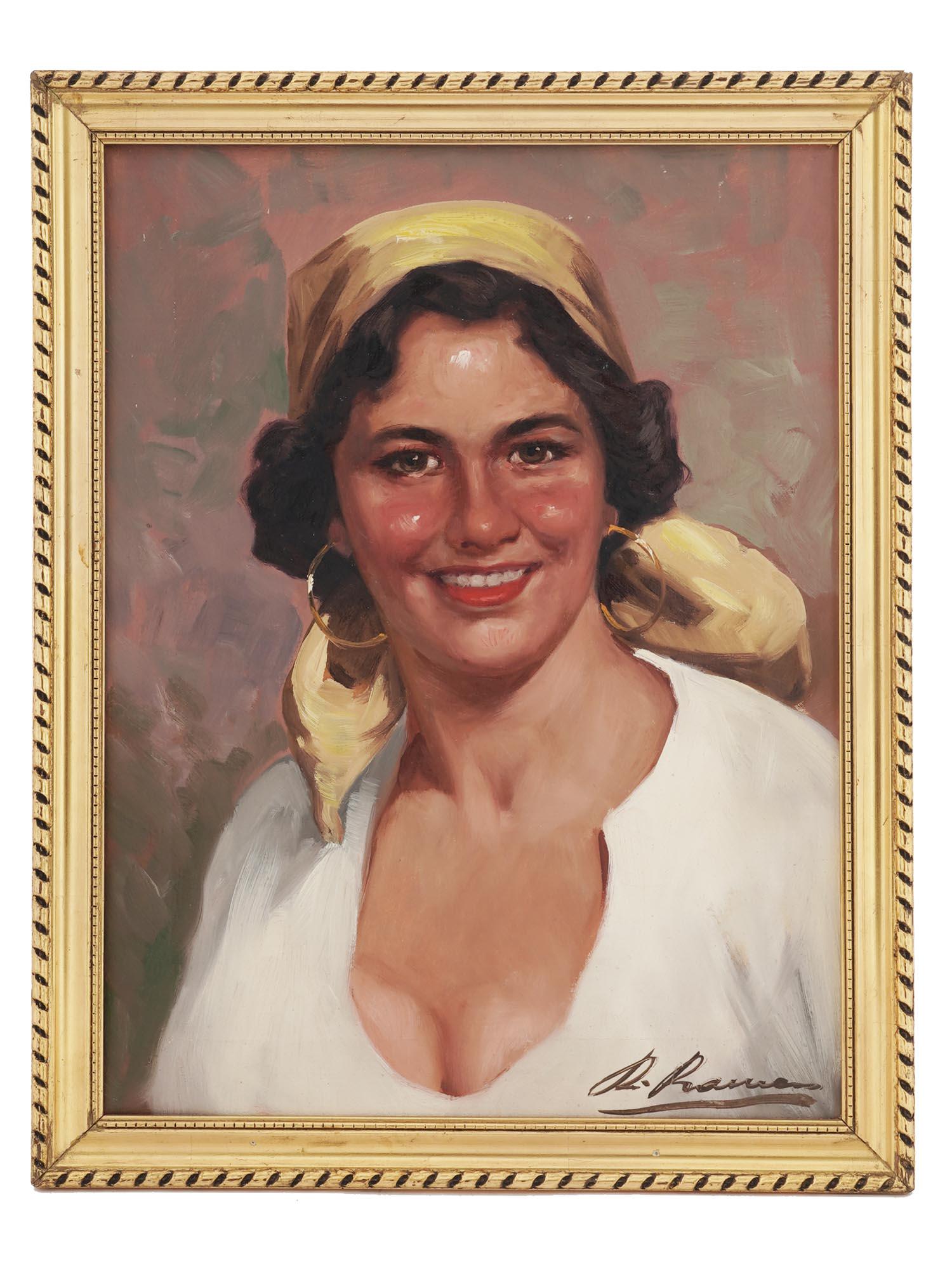 WOMAN PORTRAIT OIL PAINTING AFTER ANTONIO VALLONE (1 of 4)