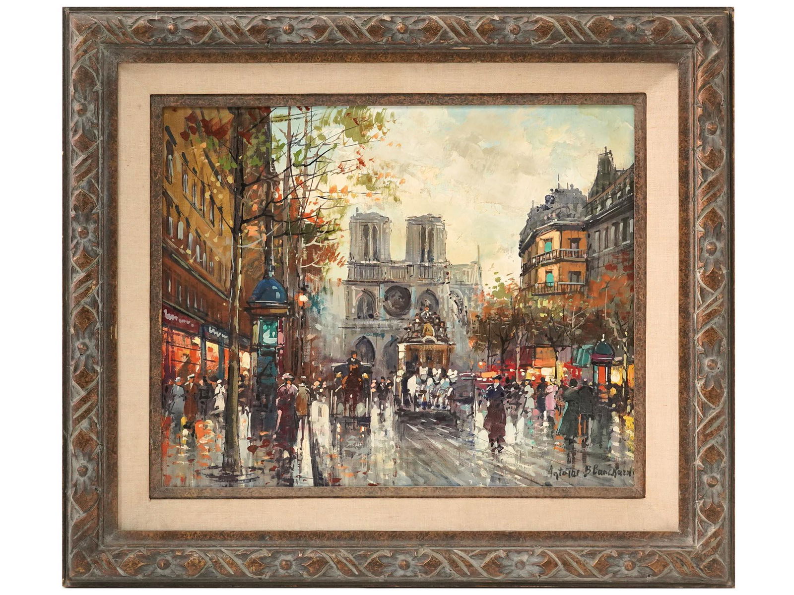 FRENCH PARIS OIL PAINTING BY ANTOINE BLANCHARD (1 of 5)