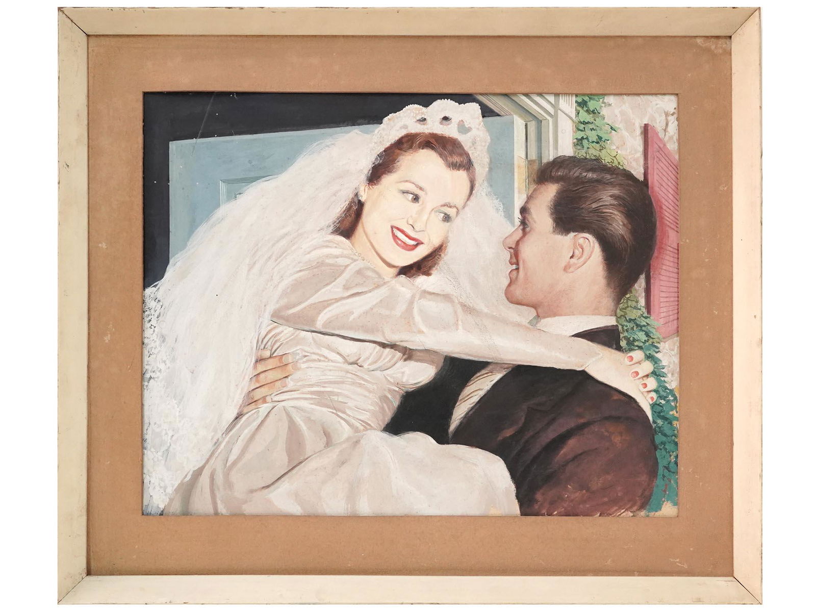 AMERICAN PUNUP MANNER WEDDING COUPLE OIL PAINTING (1 of 5)