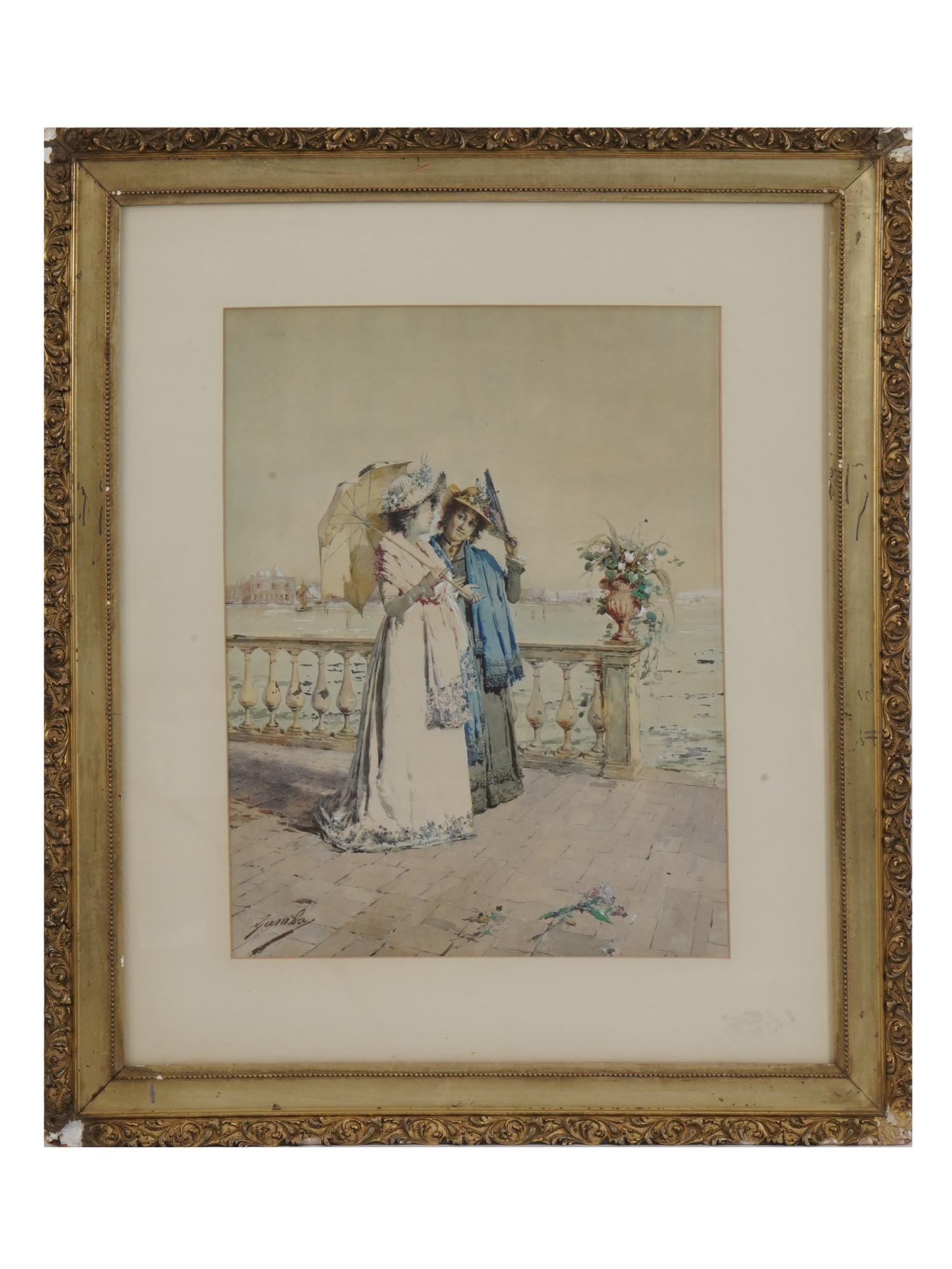 WATERCOLOR PAINTING YOUNG LADIES BY ENRICO GAMBA (1 of 6)