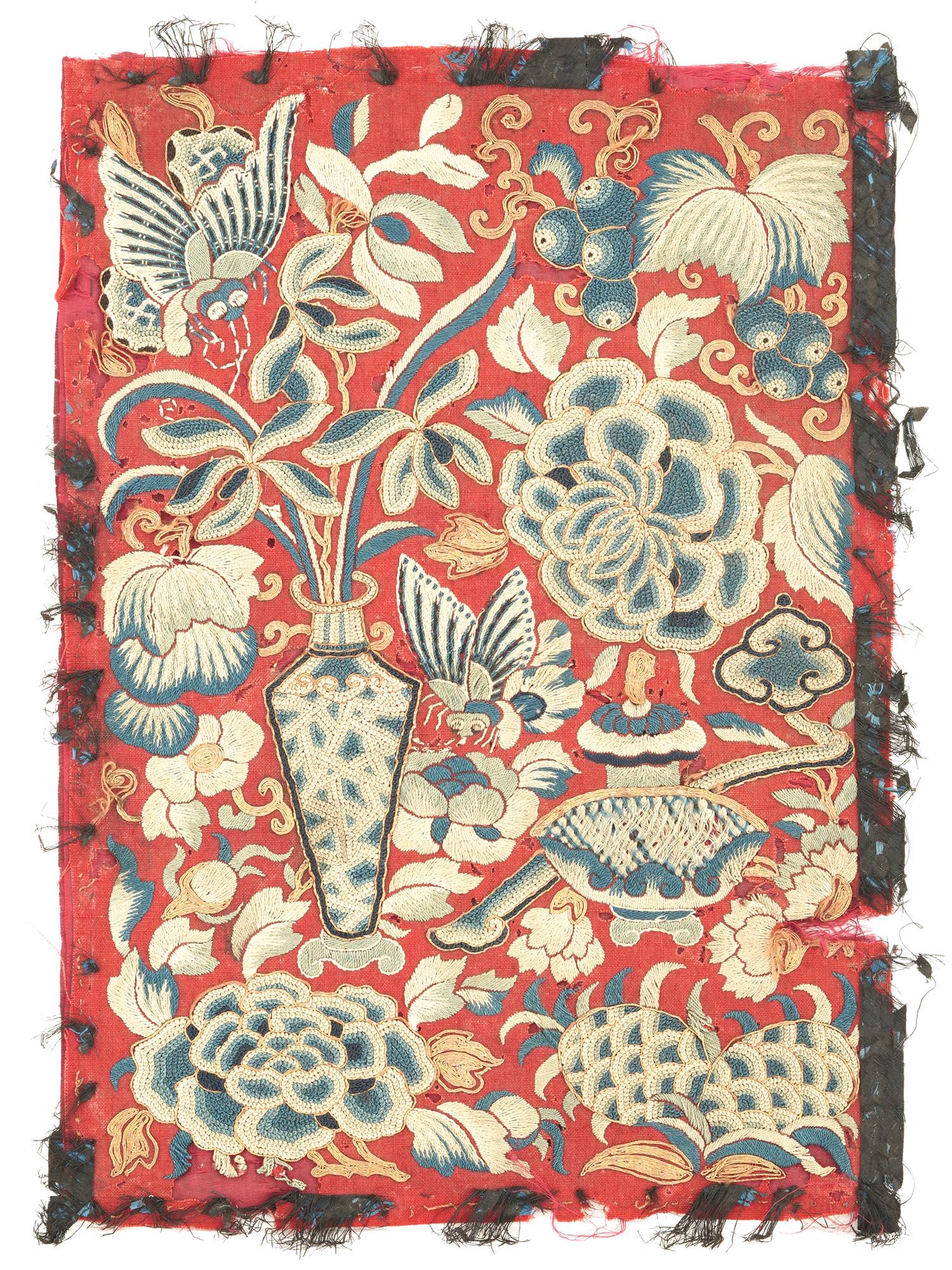 ANTIQUE CHINESE HAND EMBROIDERED TEXTILE PANEL (1 of 5)