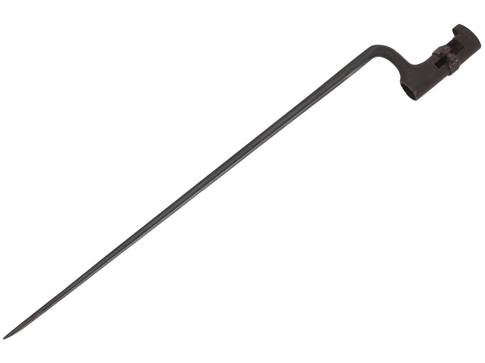 19TH CEN RUSSIAN MILITARY BERDAN SOCKET BAYONET: An antique Russian Berdan socket bayonet. The tetrahedral bayonet to an infantry rifle of the Berdana number 2 system of a sample of 1870. The bayonet of the 1870 model for infantry and dragoon rifles