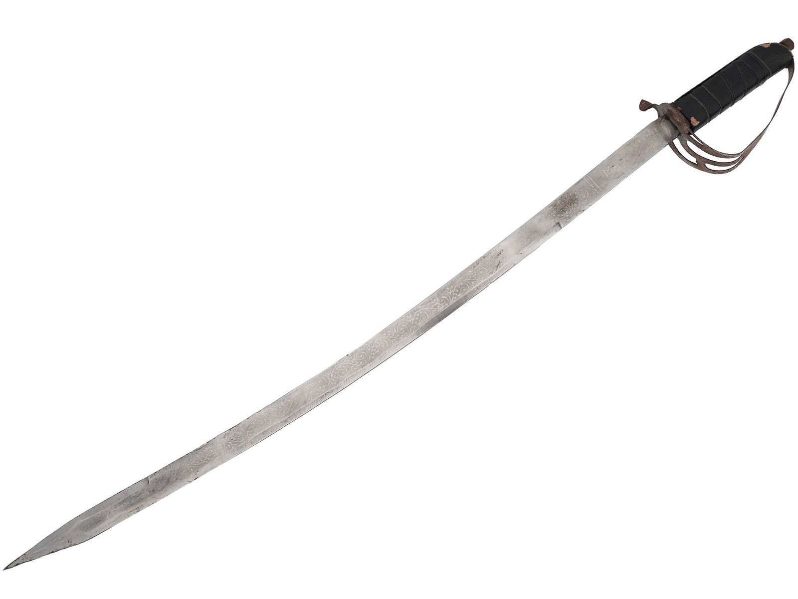 INDIAN MILITARY STEEL CAVALRY ETCHED SABER SWORD (1 of 7)