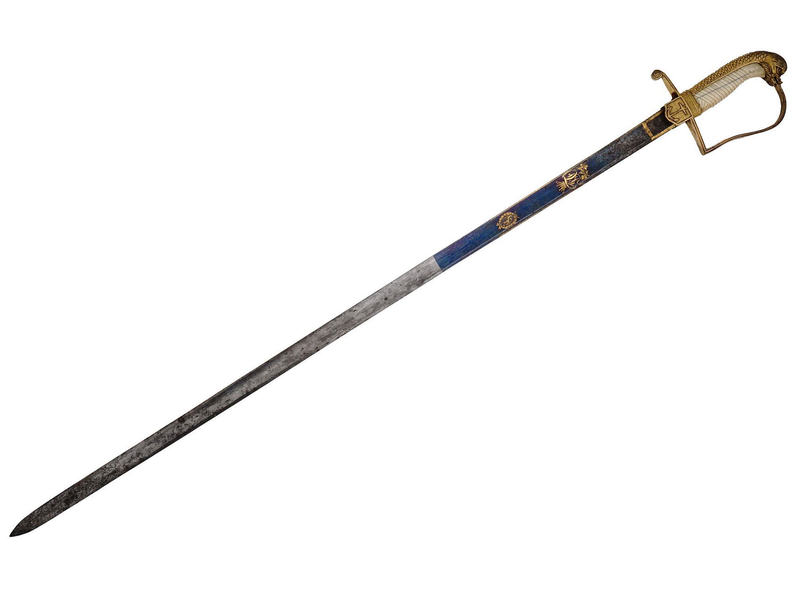 ANTIQUE 19TH C SWEDISH NAVY OFFICERS SWORD (1 of 4)