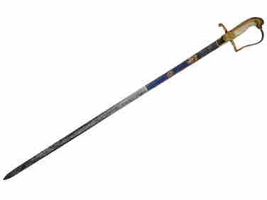 ANTIQUE 19TH C SWEDISH NAVY OFFICERS SWORD (1 of 4)