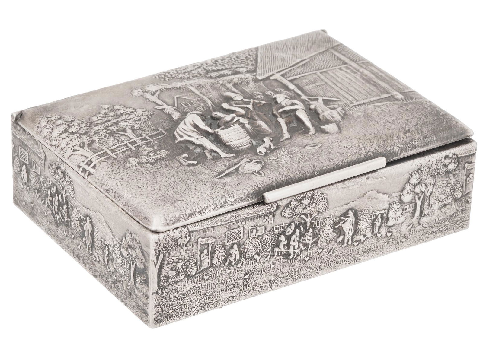 HANS JENSEN DENMARK REPOUSSE SILVER PLATED BOX (1 of 5)