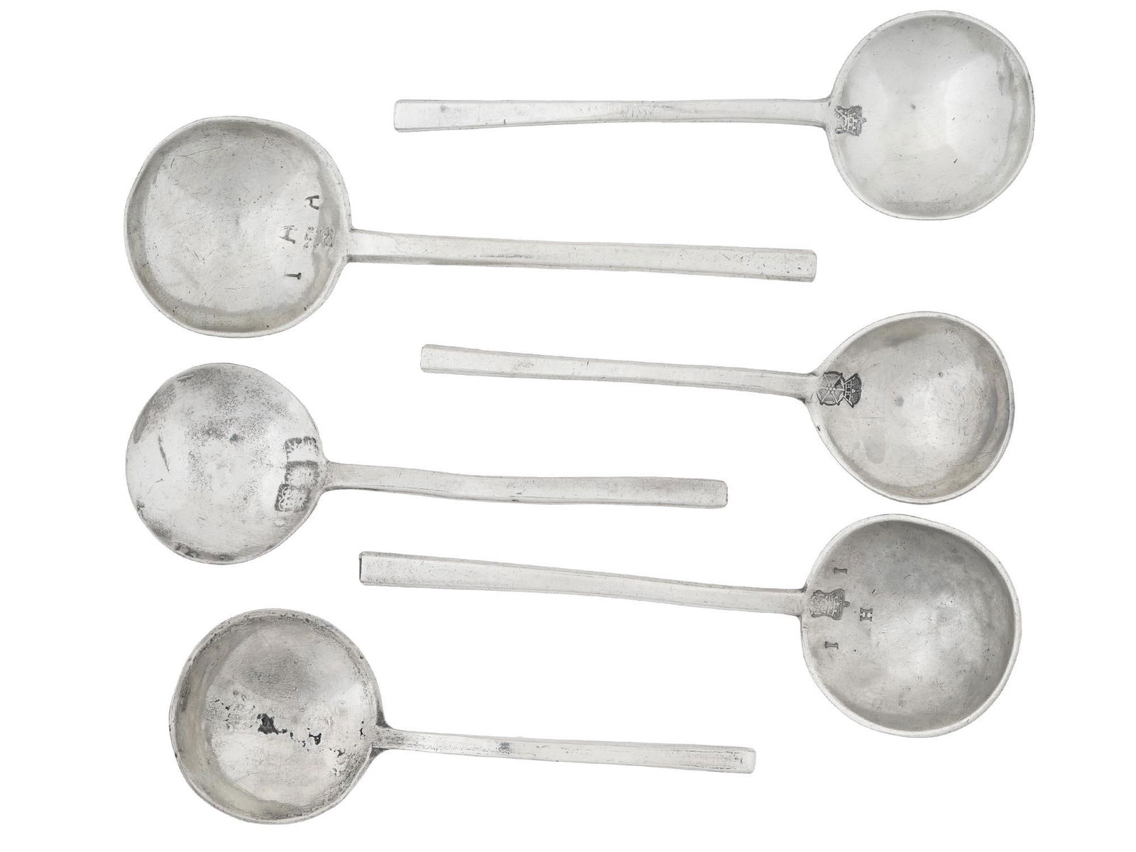 ANTIQUE 19TH C DUTCH H. KAMPHOF PEWTER SPOONS (1 of 9)