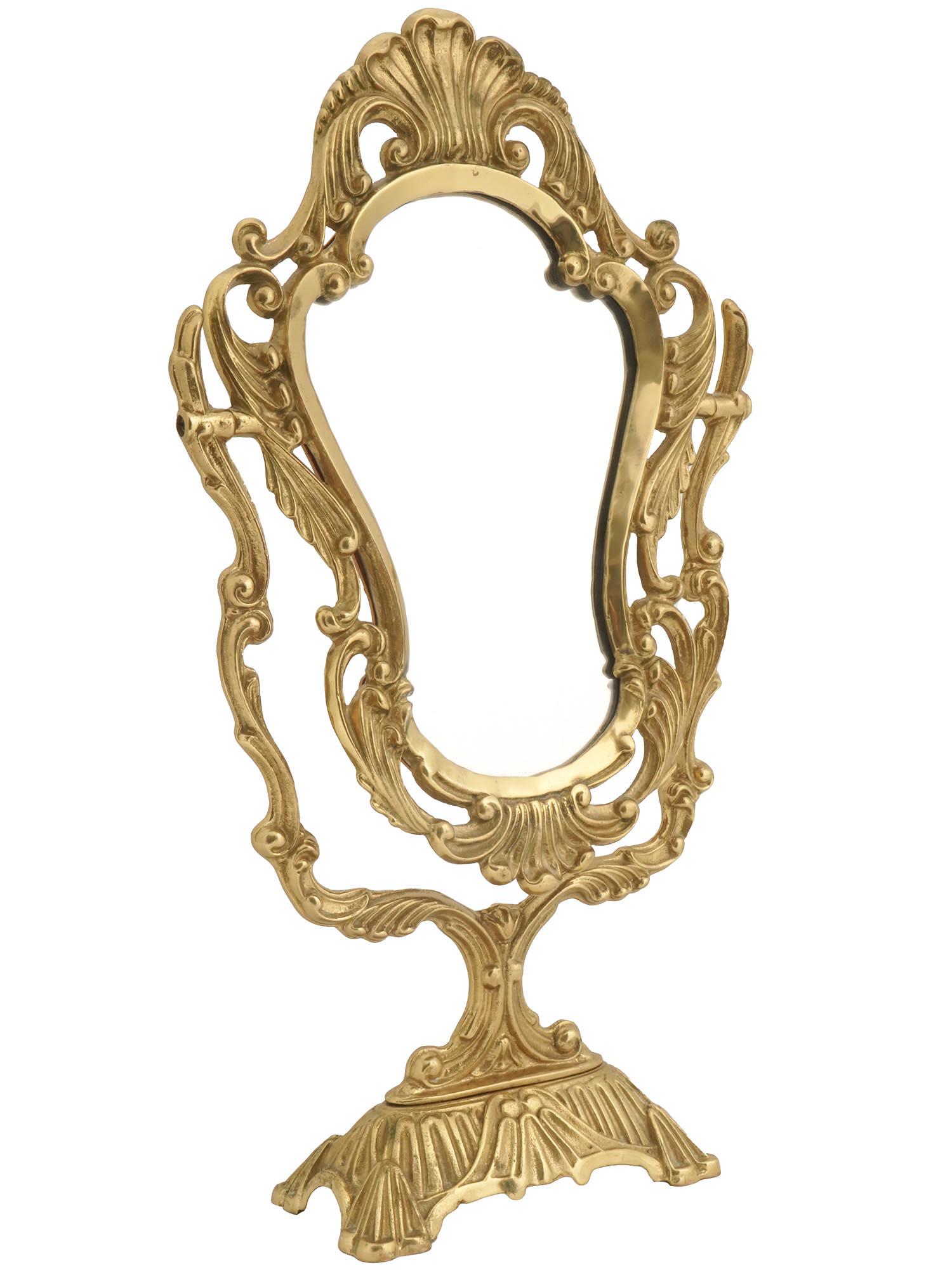 HOLLYWOOD REGENCY GILT BRASS VANITY TABLE MIRROR (1 of 4)