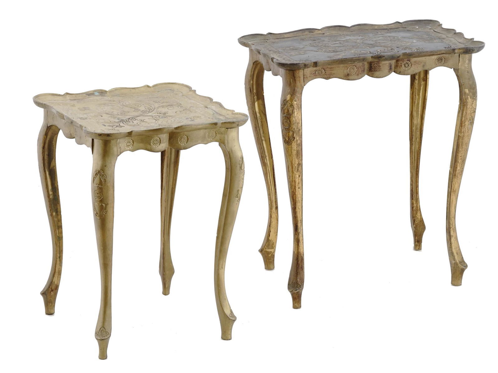 VINTAGE FLORENTINE PAINTED WOODEN NESTING TABLES (1 of 7)