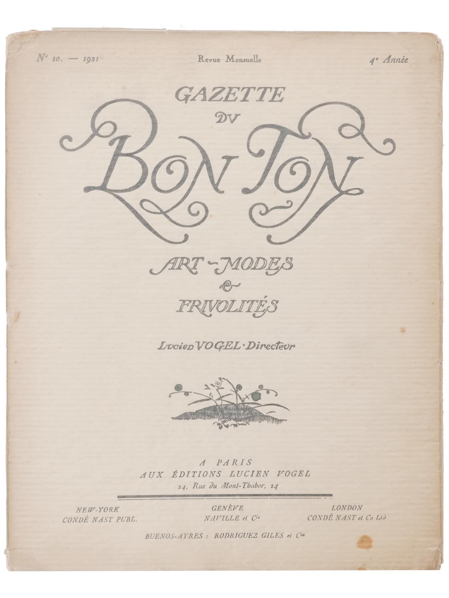 1921 FRENCH MAGAZINE GAZETTE DU BON TON ISSUE 10 (1 of 7)