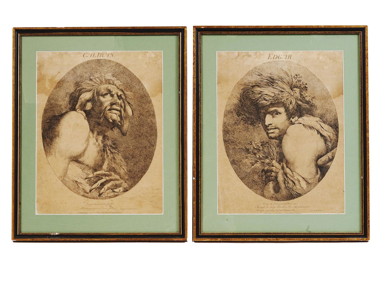 ANTIQUE THEATRICAL ETCHINGS BY JOHN H. MORTIMER (1 of 6)
