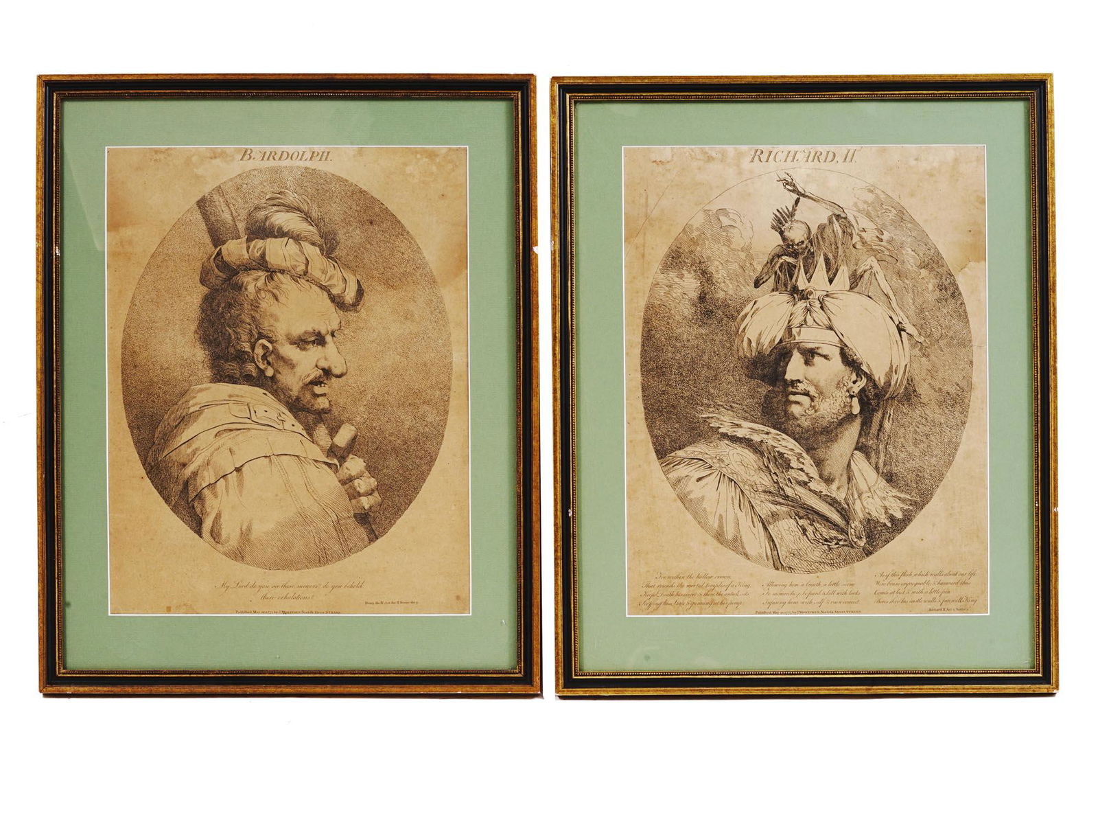 ANTIQUE THEATRICAL ETCHINGS BY JOHN H. MORTIMER (1 of 7)