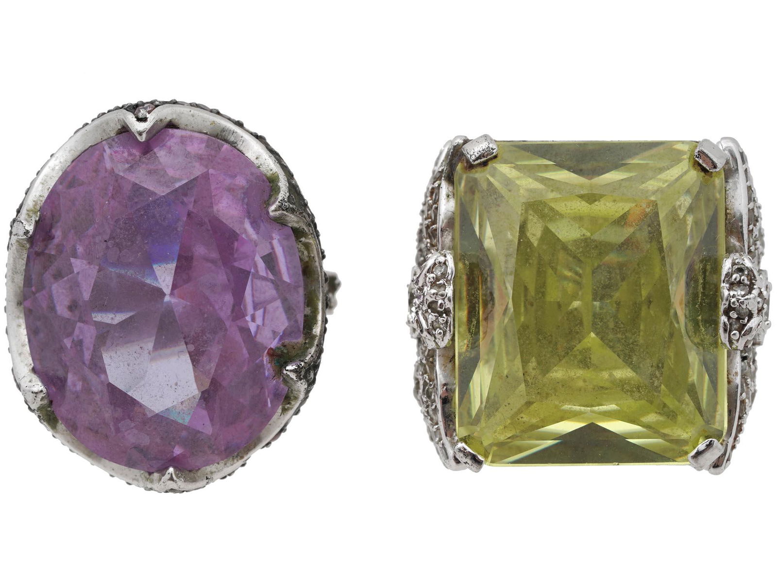 STERLING SILVER RINGS WITH AMETHYST AND CITRINE (1 of 8)