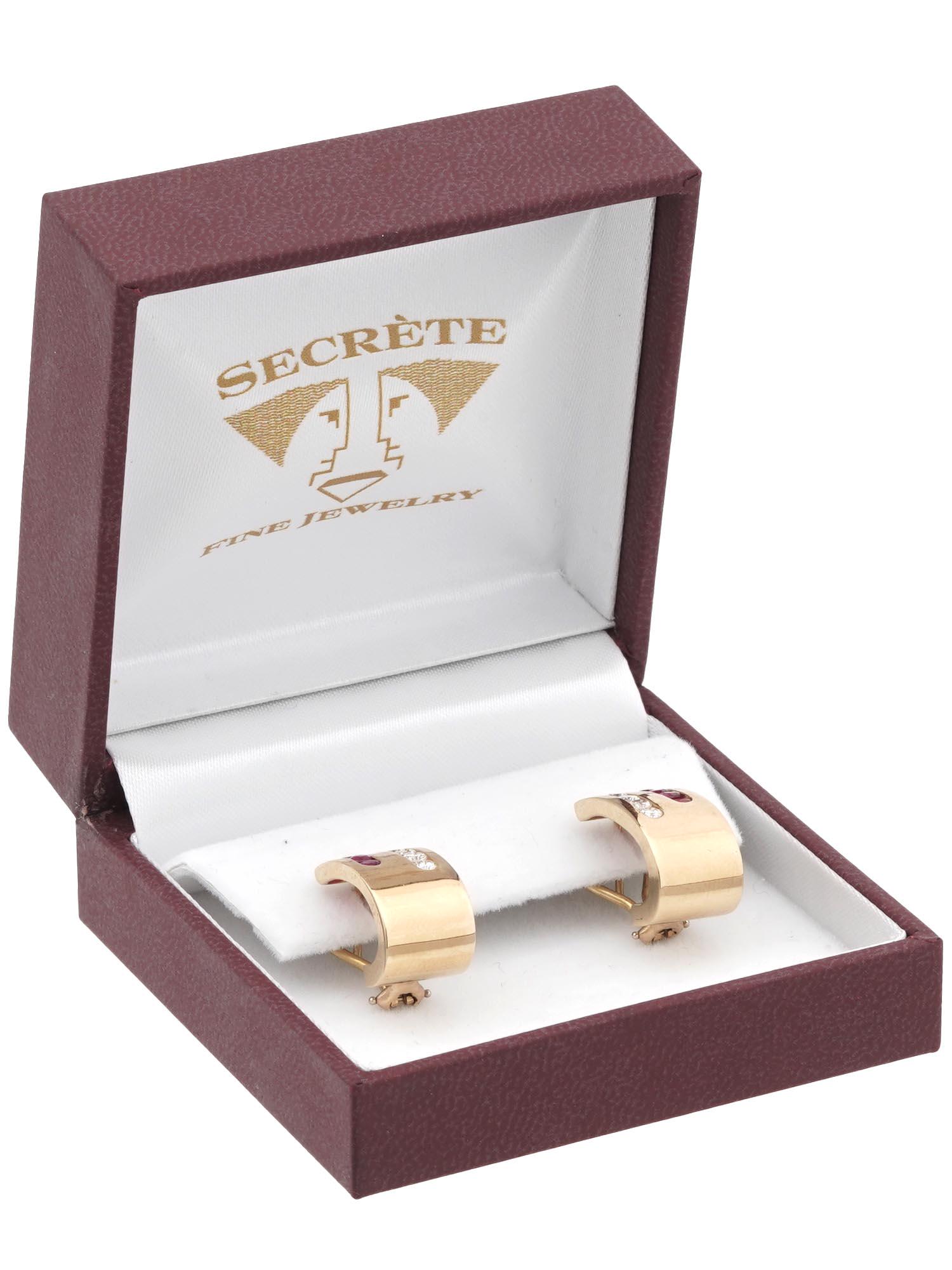 18K GOLD RUBY AND DIAMOND EARRINGS BY SECRETE IOB (1 of 9)
