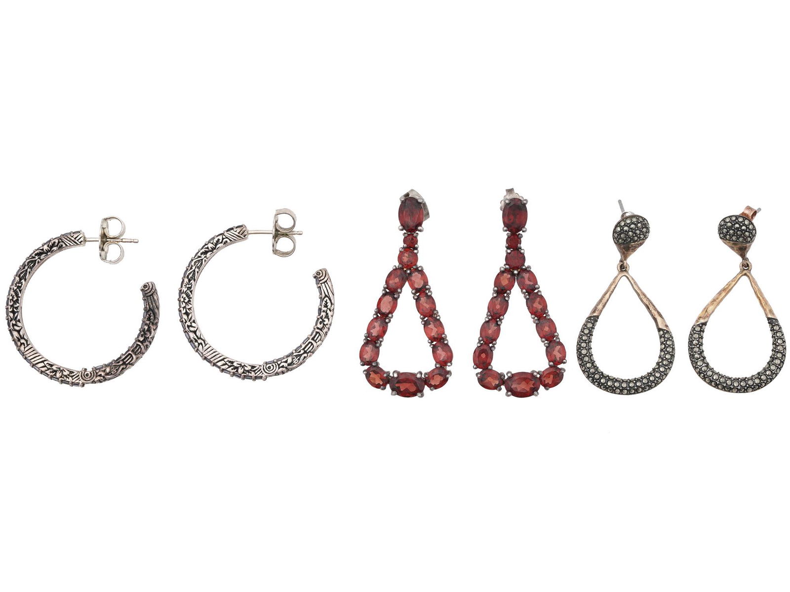 VINTAGE STERLING SILVER STATEMENT STUD EARRINGS (1 of 9)