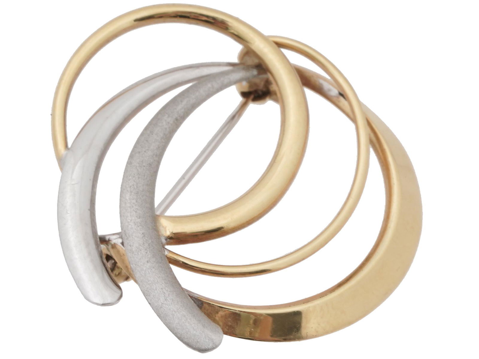 CARL BUCHERON 18K WHITE AND YELLOW GOLD BROOCH (1 of 3)