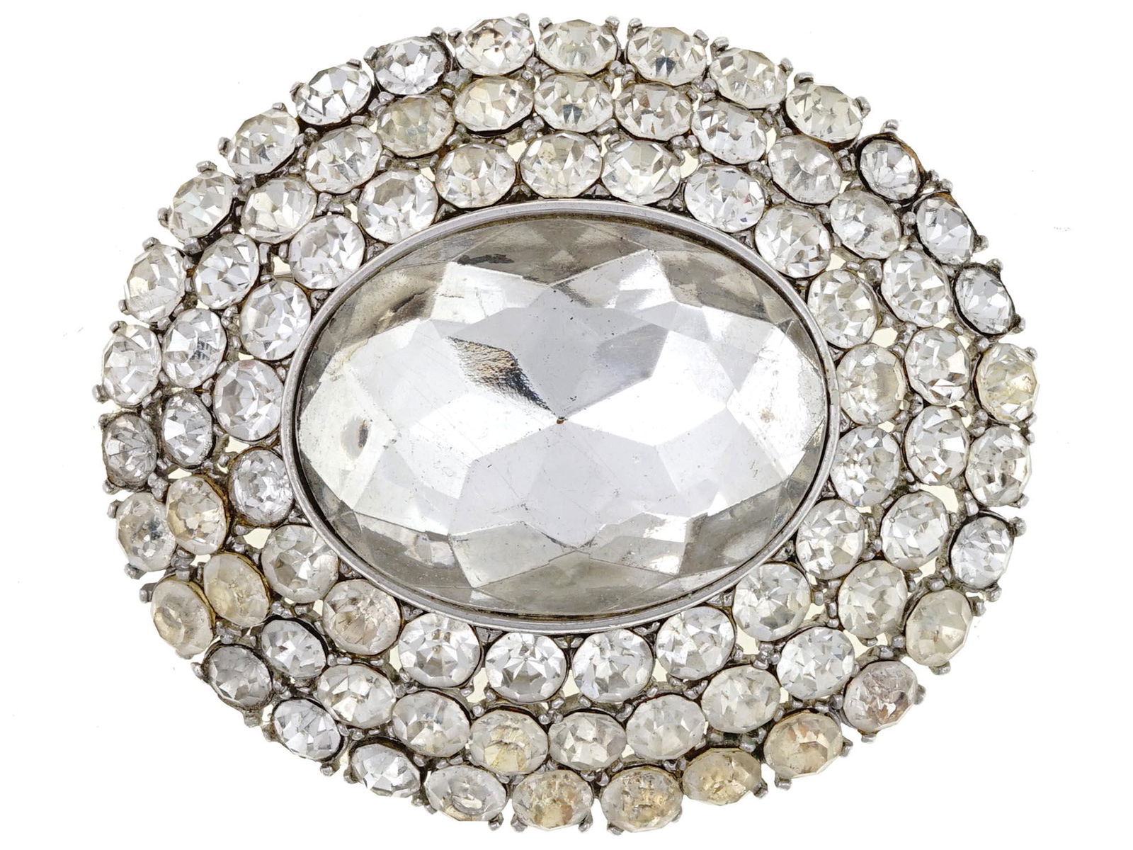 LARGE YVES SAINT LAURENT CLEAR RHINESTONE BROOCH (1 of 4)