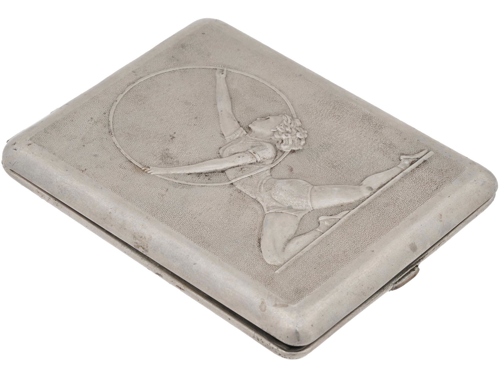 RUSSIAN SOVIET ERA CIGARETTE CASE WITH GYMNAST (1 of 6)