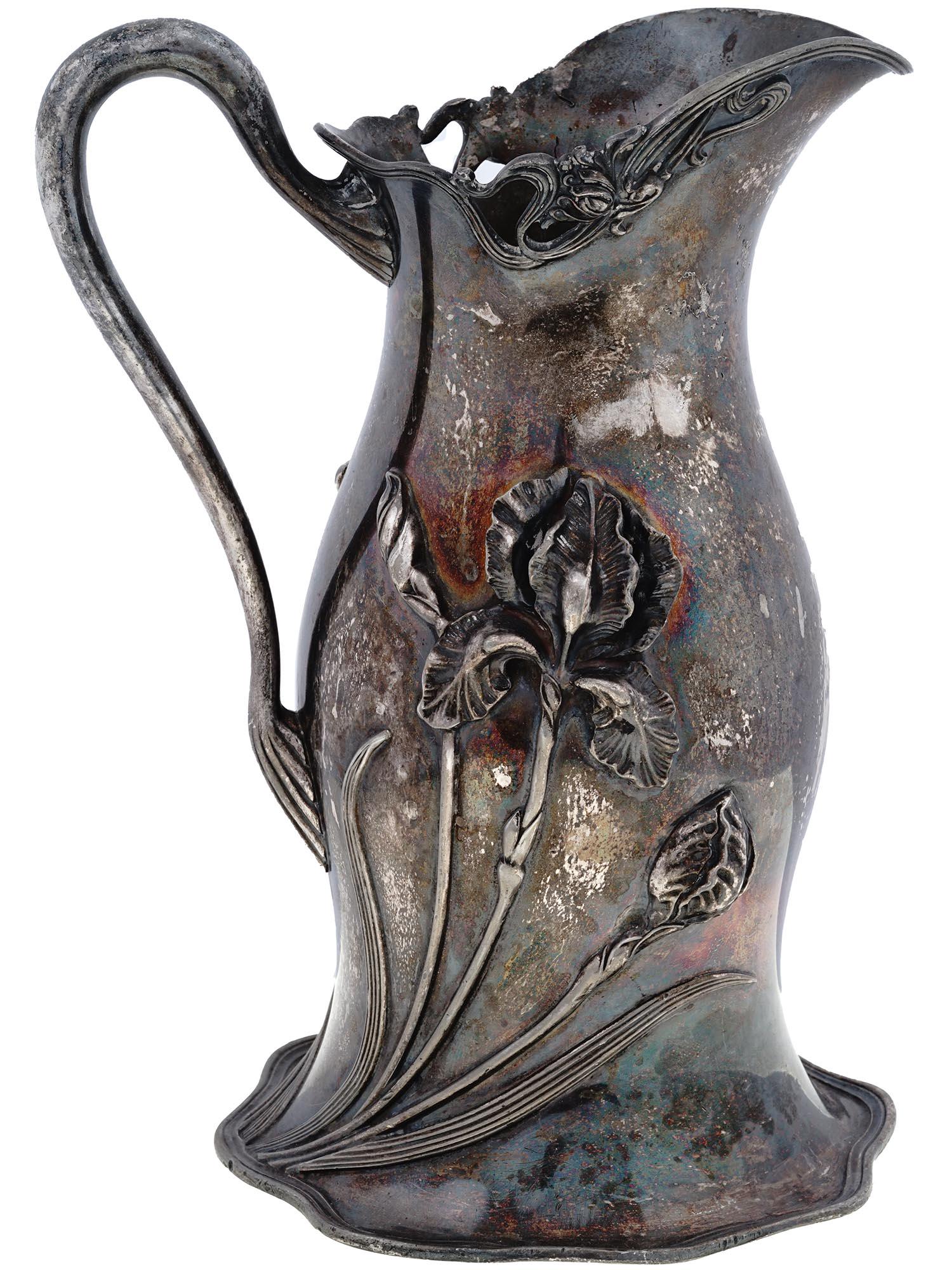 ANTIQUE AMERICAN ART NOUVEAU SILVERPLATED PITCHER (1 of 7)