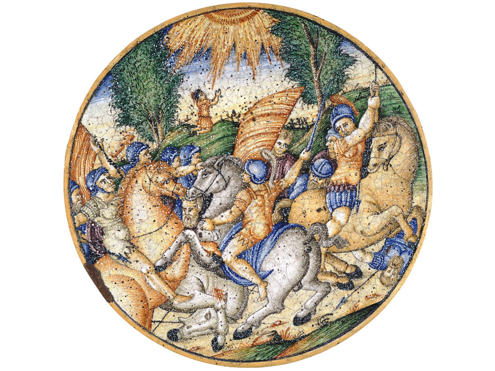 ANTIQUE ITALIAN RENAISSANCE MAJOLICA PLATE SIGNED (1 of 7)