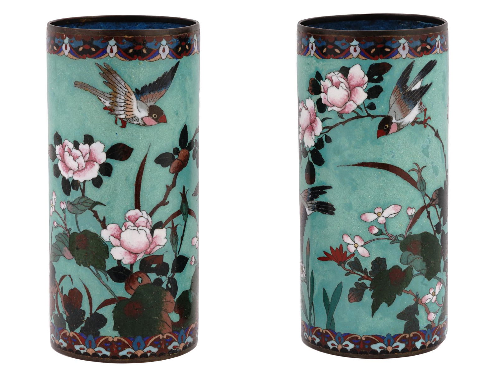 ANTIQUE JAPANESE MEIJI CLOISONNE ENAMEL BRUSH POT (1 of 7)