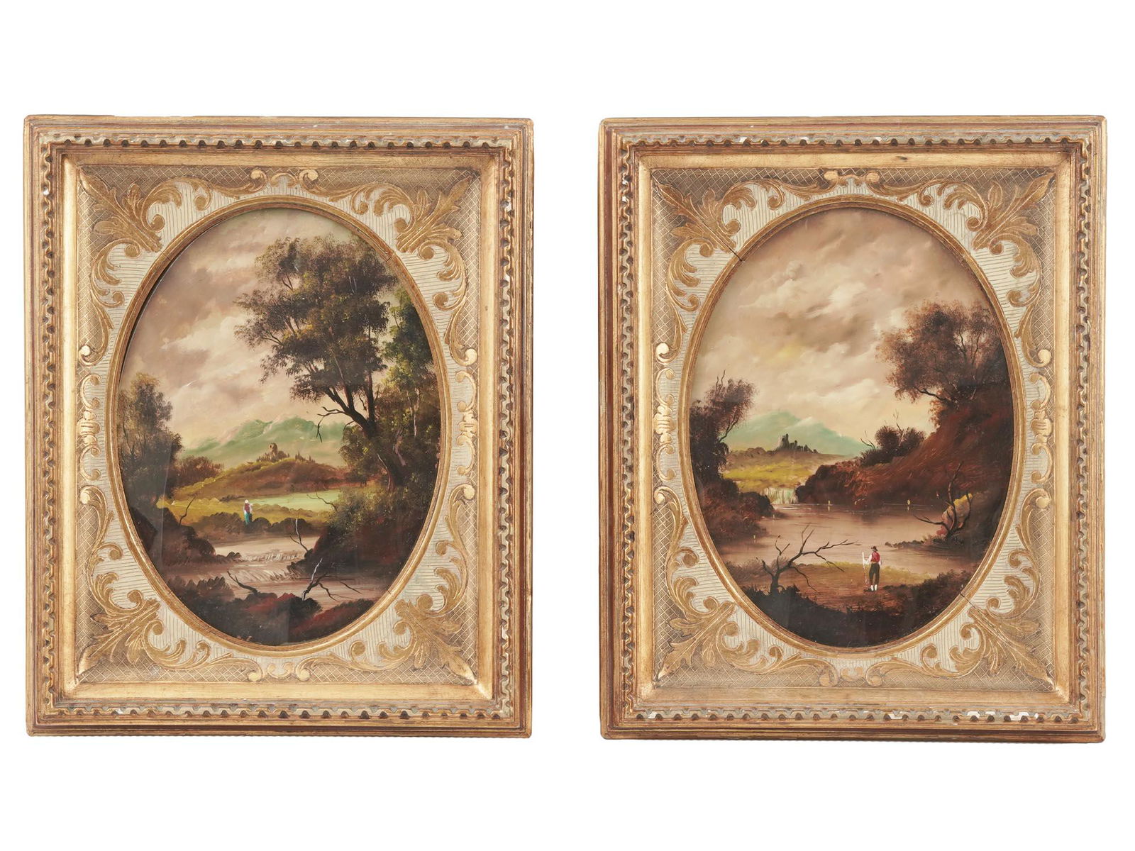 ANTIQUE 19TH C LANDSCAPE OIL ON COPPER PAINTINGS (1 of 9)