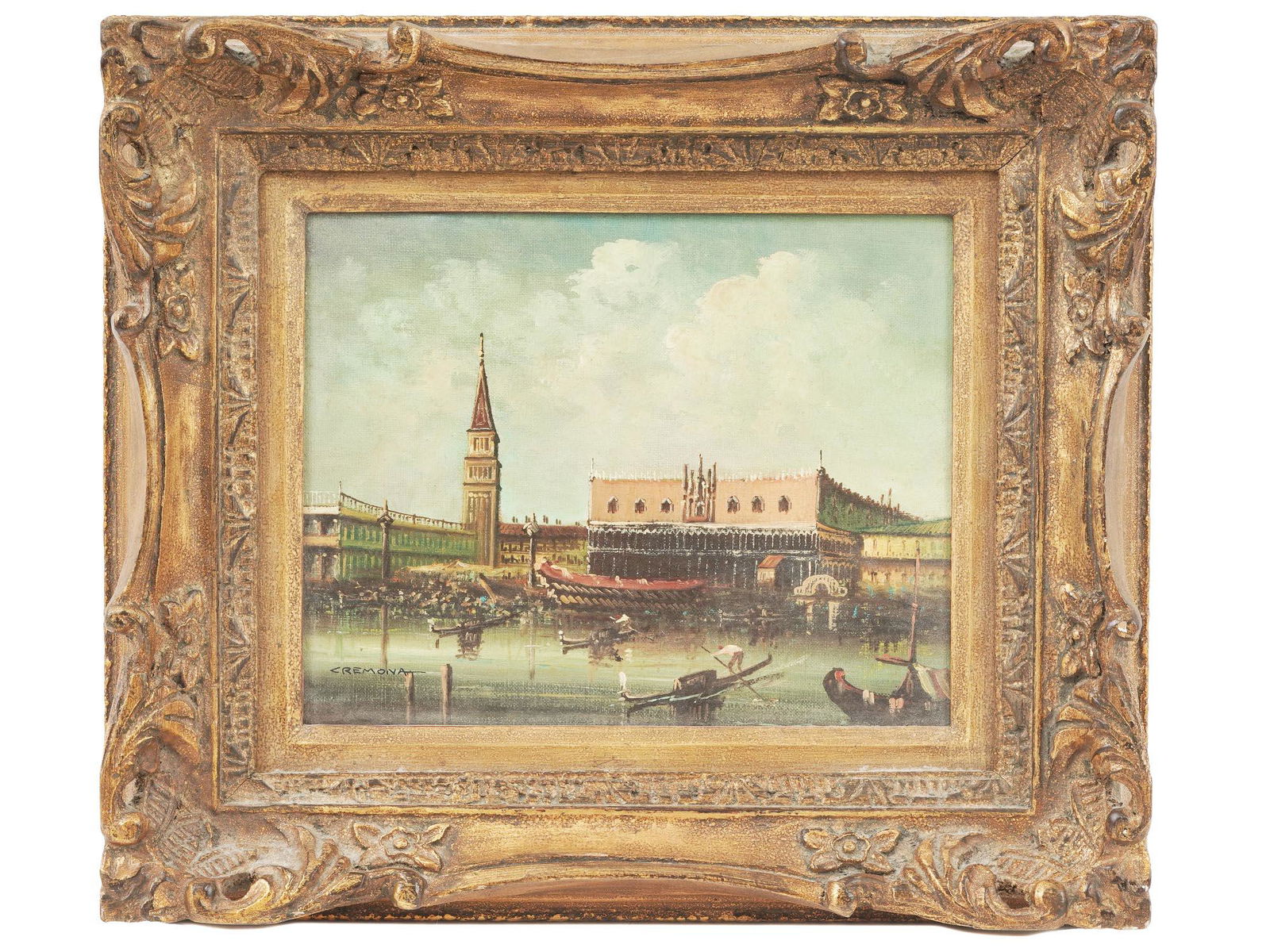 VIEW OF PALAZZO DUCALE VENICE OIL PAINTING SIGNED (1 of 6)