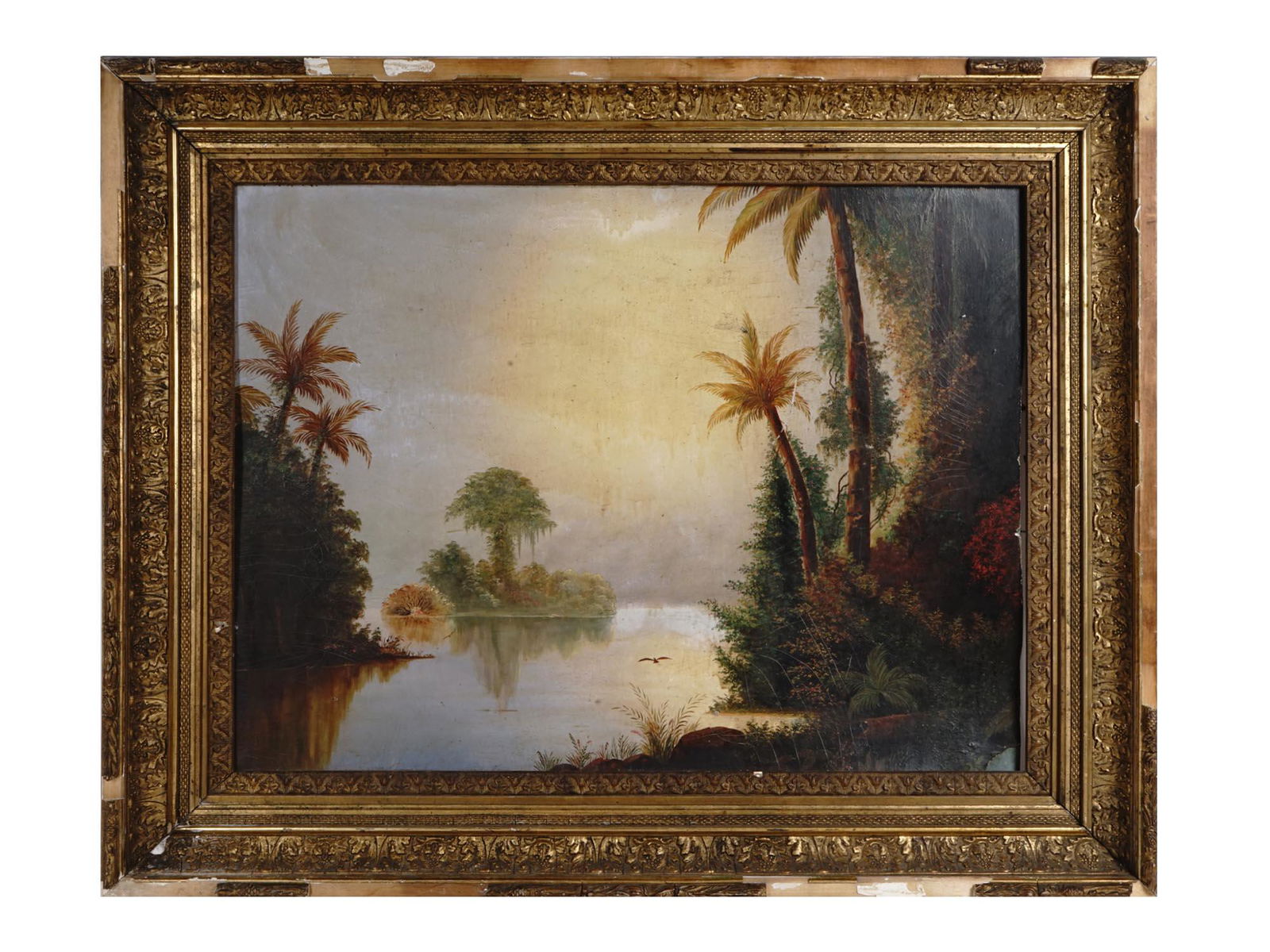 ANTIQUE HUDSON RIVER SCHOOL LANDSCAPE OIL PAINTING (1 of 11)
