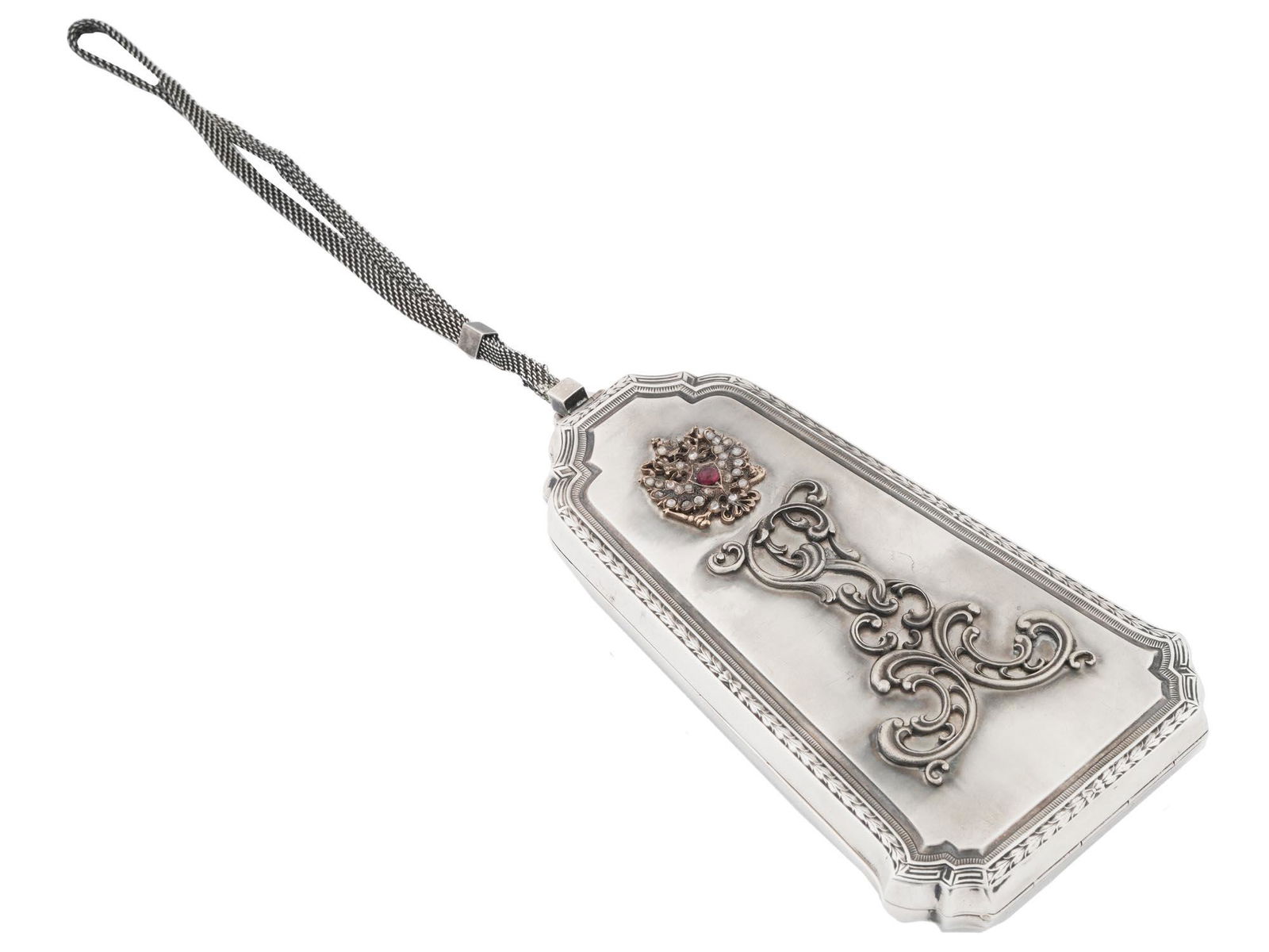 RUSSIAN ART DECO SILVER AND DIAMONDS LADIES PURSE (1 of 6)