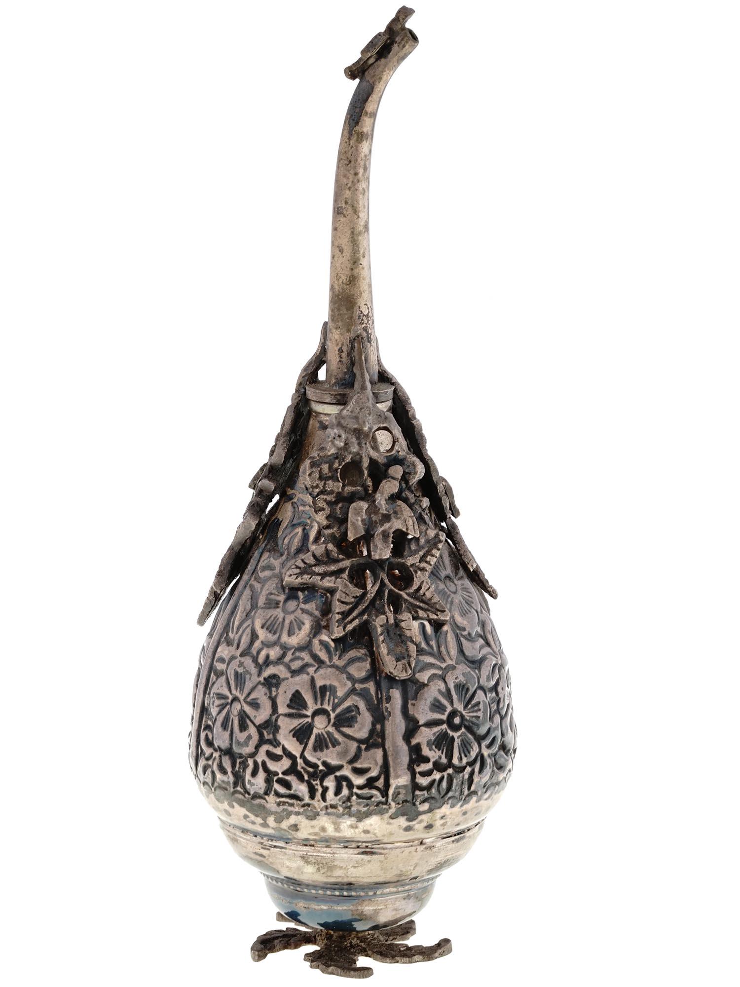 ANTIQUE OTTOMAN SILVER ROSEWATER SPRINKLER BOTTLE (1 of 10)
