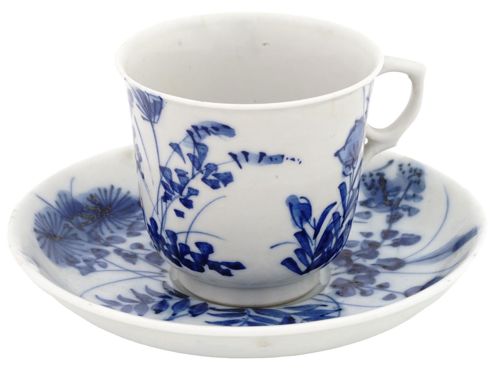 DANISH BLUE WHITE PORCELAIN SET OF SAUCER AND CUP (1 of 9)