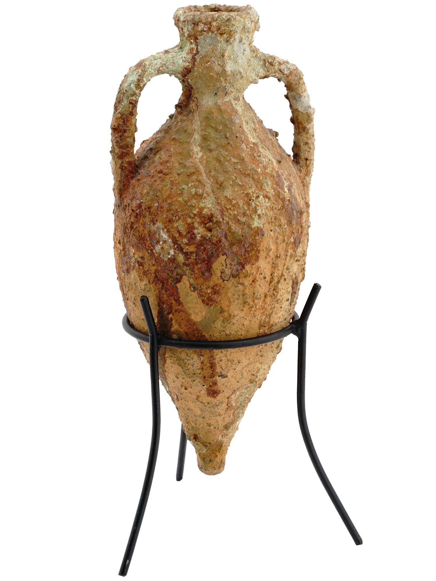 CLASSIC GREEK OR ROMAN CONE POTTERY AMPHORA VASE (1 of 6)