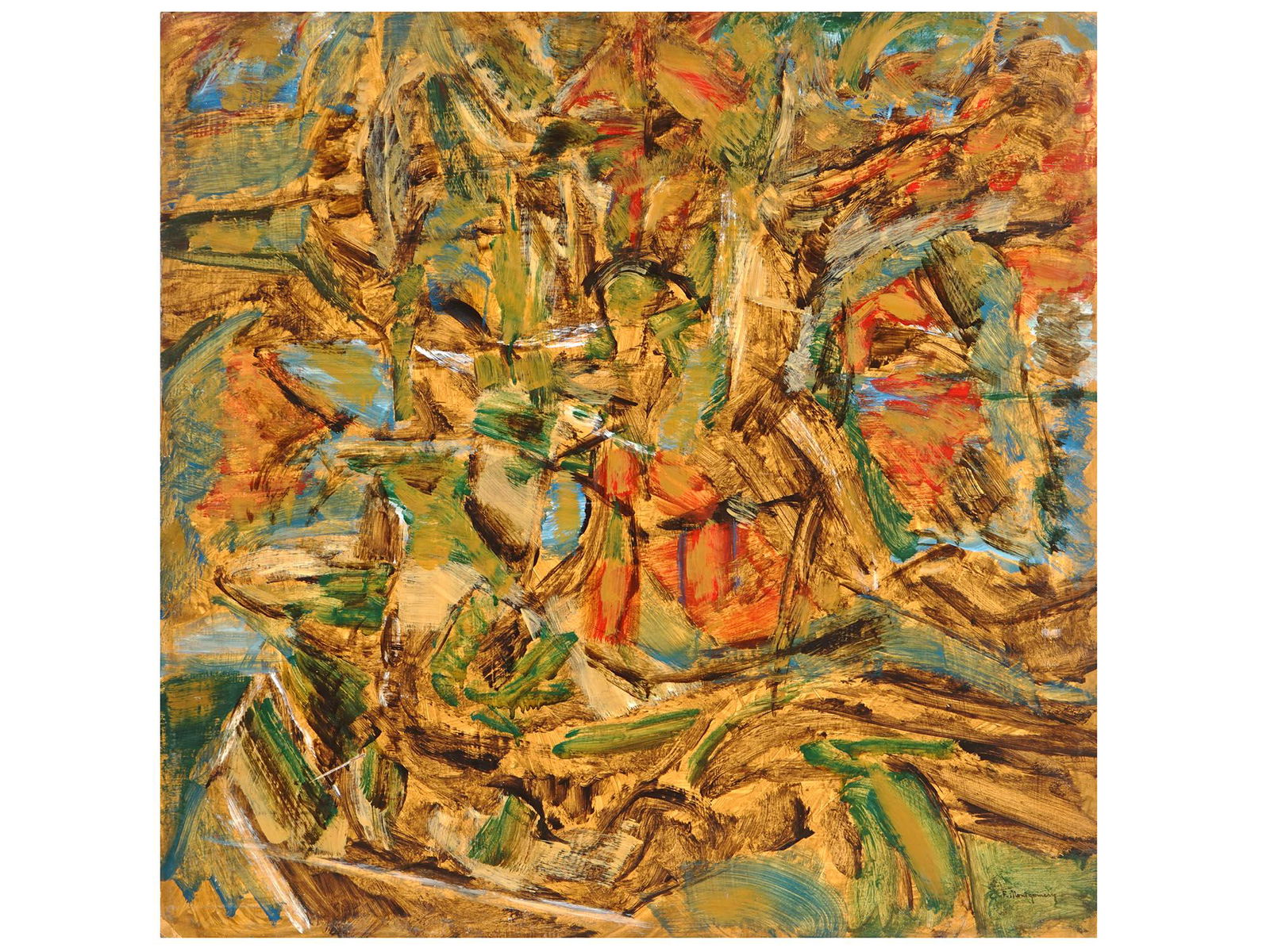 MID CEN ABSTRACT OIL PAINTING BY FRANK MONTGOMERY (1 of 5)