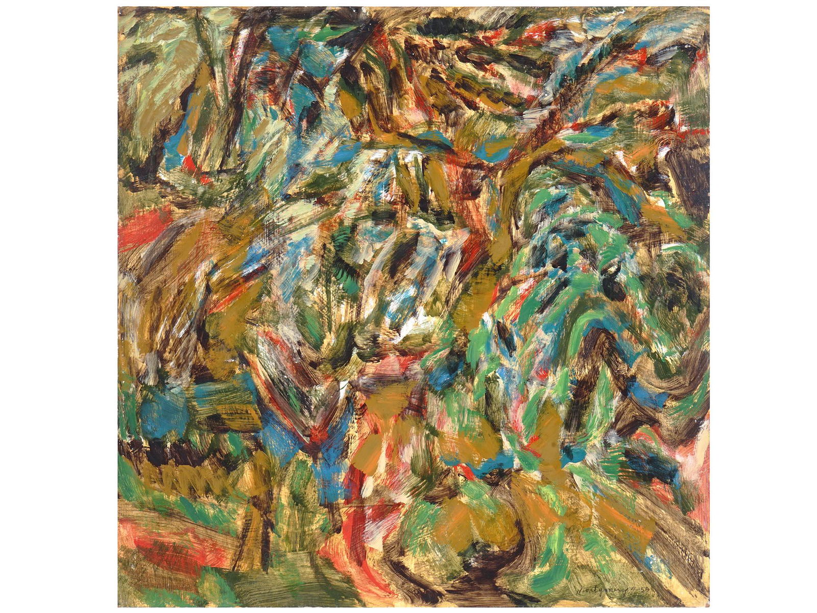 MID CEN ABSTRACT OIL PAINTING BY FRANK MONTGOMERY (1 of 7)