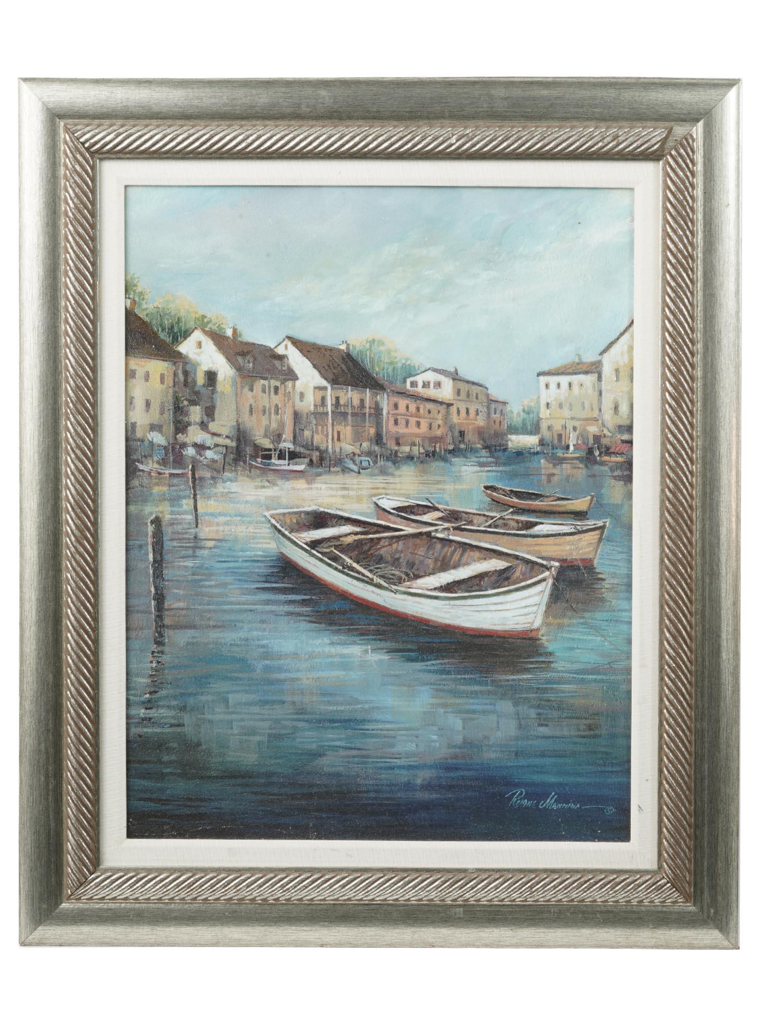 AMERICAN TOWN PORT OIL PAINTING BY RUANE MANNING (1 of 5)