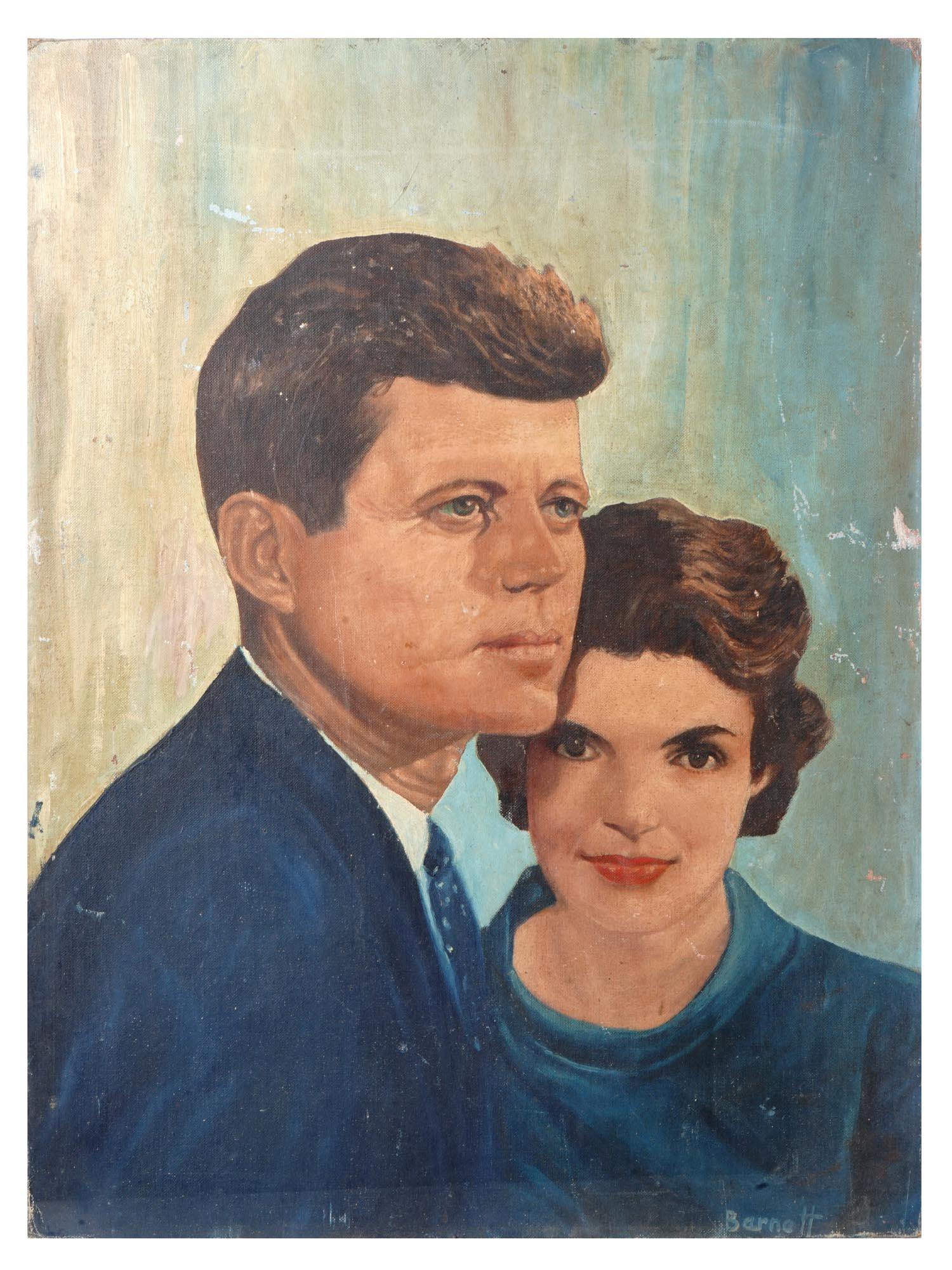 JOHN AND JACQUELINE KENNEDY PAINTING BY BARNETT (1 of 6)